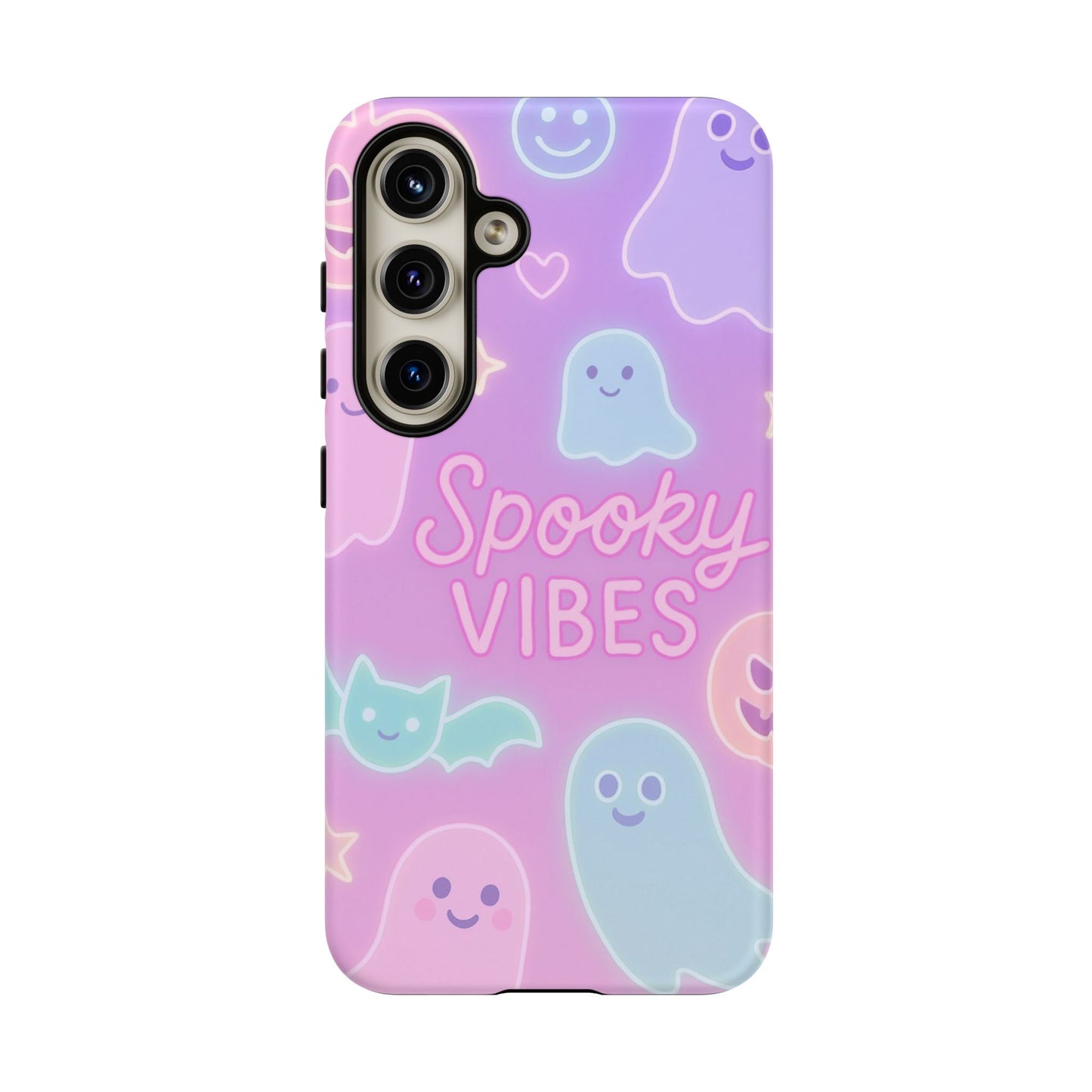 Spooky Vibes Pastel Halloween Design | Cute Ghosts, Pumpkins & Bats Aesthetic Phone Cases