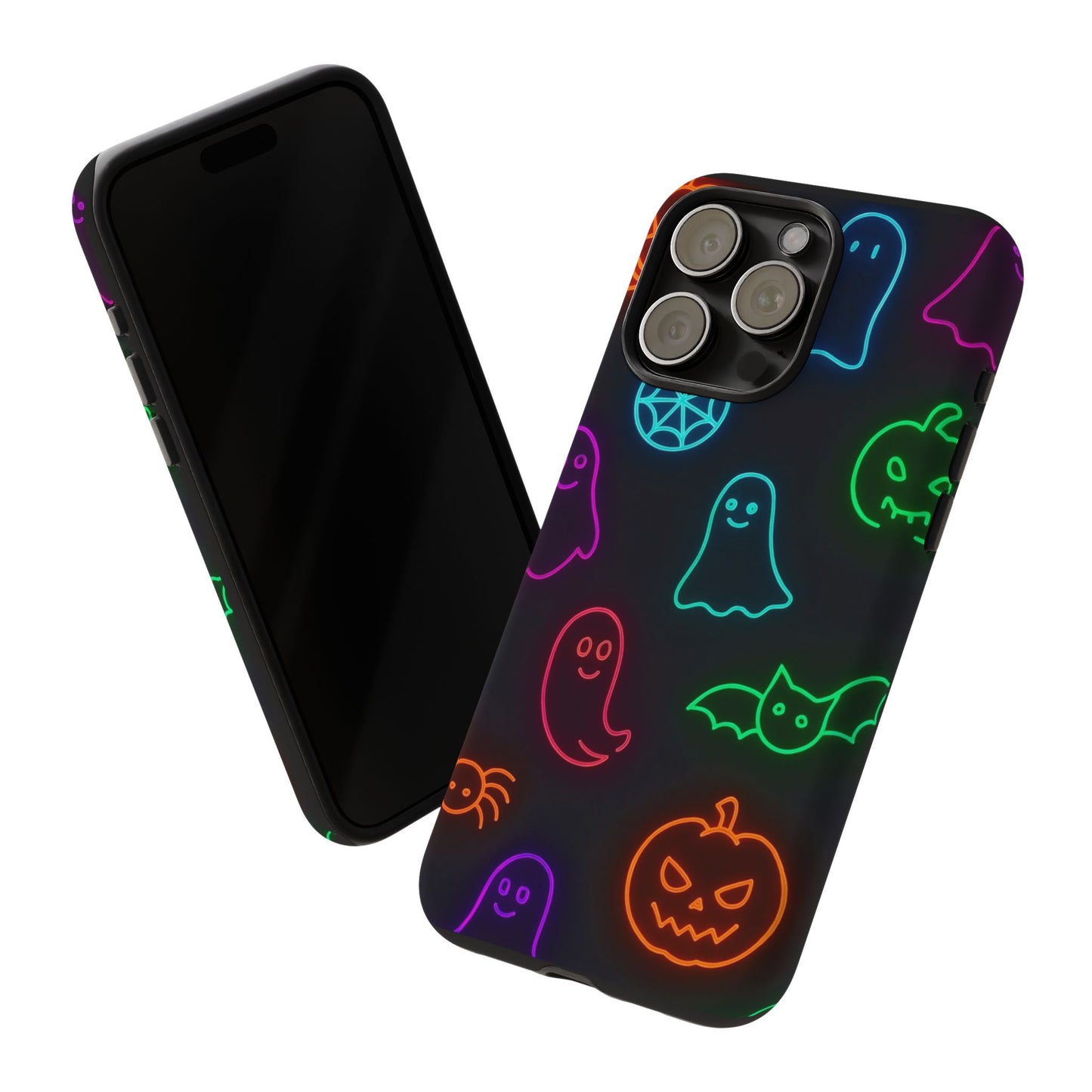 Neon Halloween Pattern | Cute Ghosts, Pumpkins & Bats Glow Design Phone Cases