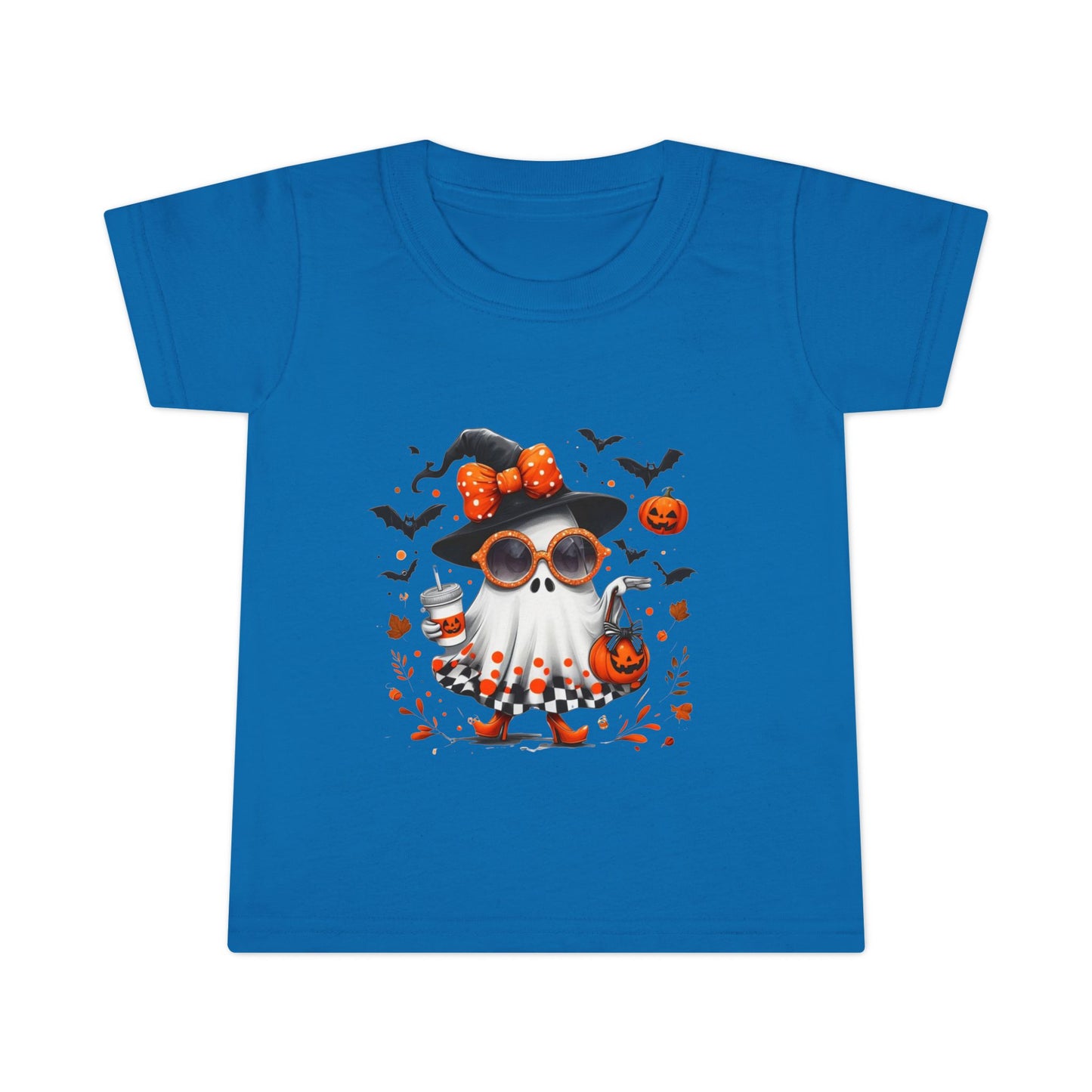 Cute Halloween Ghost T-Shirt | Trendy Witch Ghost Outfit | Spooky Fall Shirt for Women | Pumpkin Aesthetic Halloween Apparel Gift Toddler T-Shirt