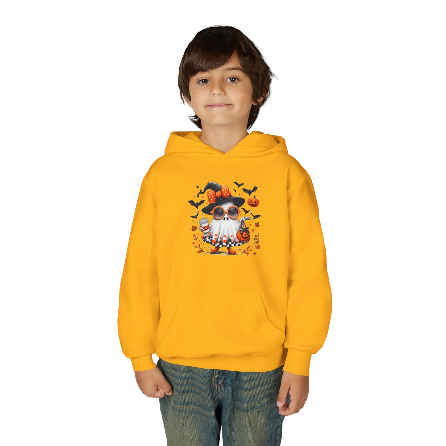 Cute Halloween Ghost T-Shirt | Trendy Witch Ghost Outfit | Spooky Fall Shirt for Women | Pumpkin Aesthetic Halloween Apparel Gift Kids Hoodie