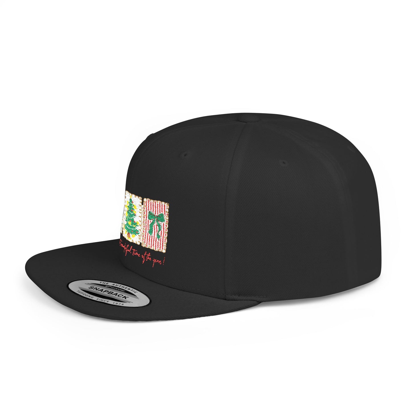 Festive Christmas Tree & Bow Design | It’s the Most Wonderful Time of the Year – Holiday Shirt, Mug, Tote & Home Decor Snapback Cap