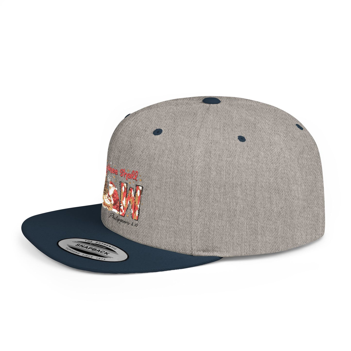 Every Knee Shall Bow Philippians 2:10 | Christian Christmas Design with Santa & Baby Jesus | Faith-Based Holiday Gift Snapback Cap