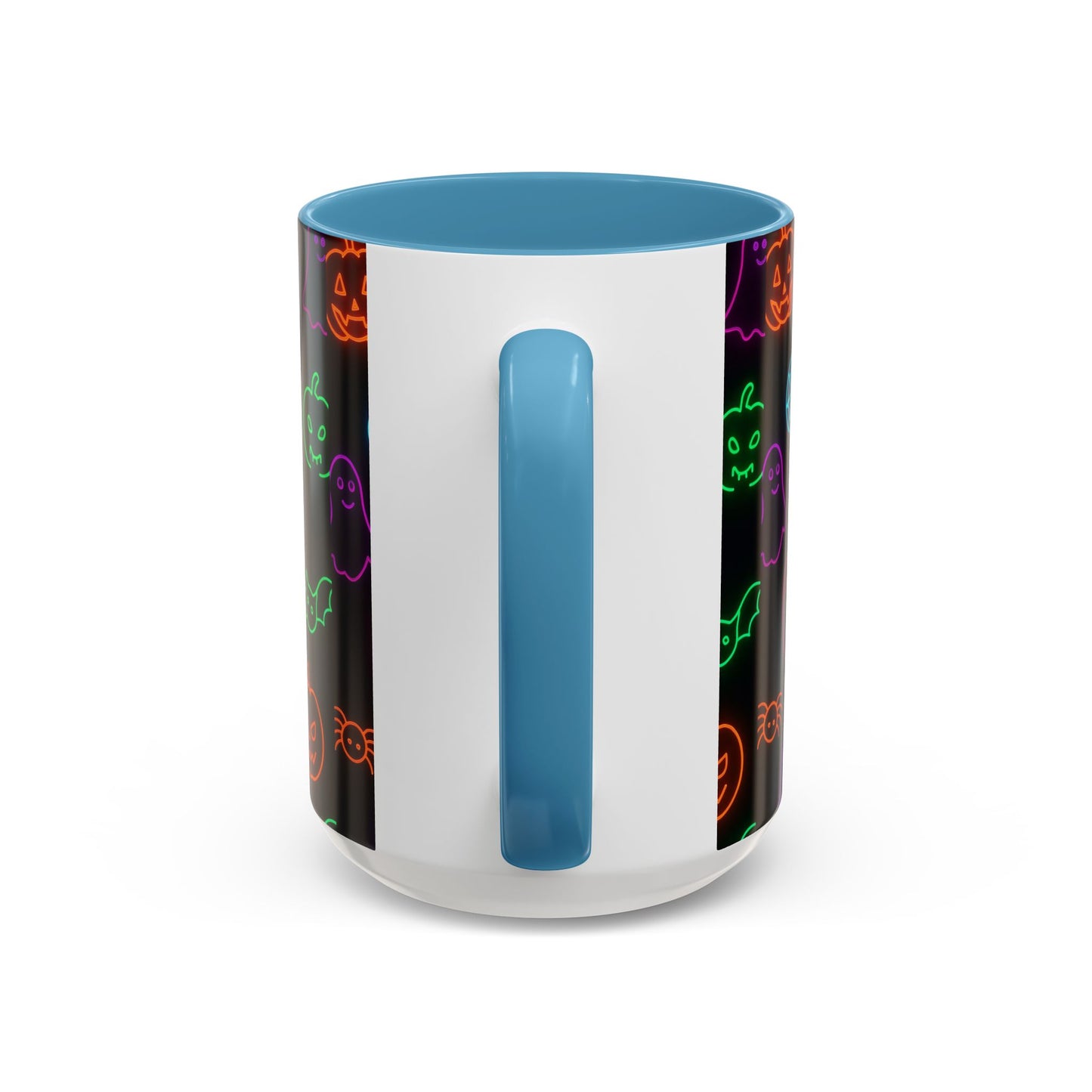 Neon Halloween Pattern | Cute Ghosts, Pumpkins & Bats Glow Design Accent Mug
