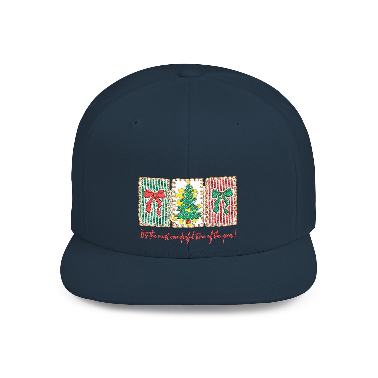 Festive Christmas Tree & Bow Design | It’s the Most Wonderful Time of the Year – Holiday Shirt, Mug, Tote & Home Decor Snapback Cap
