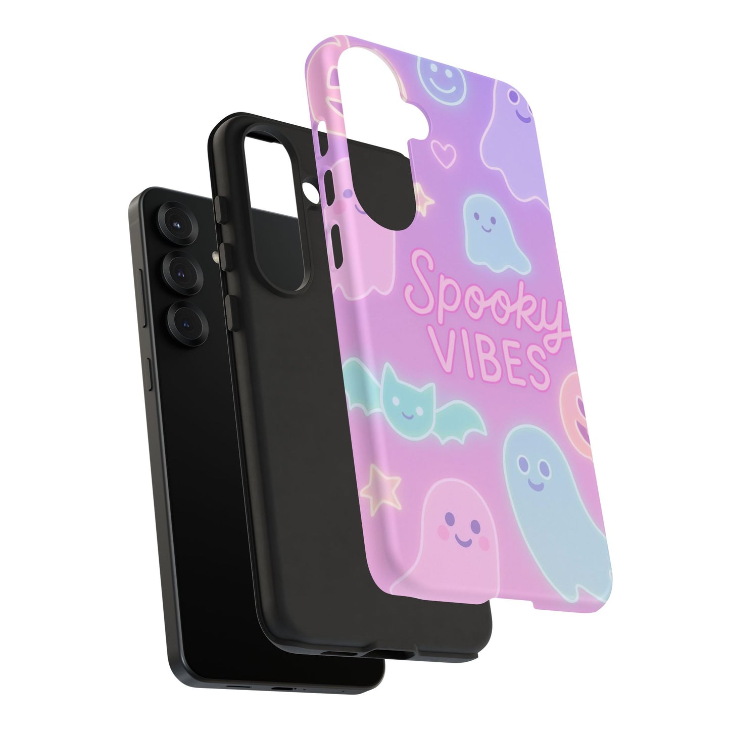 Spooky Vibes Pastel Halloween Design | Cute Ghosts, Pumpkins & Bats Aesthetic Phone Cases