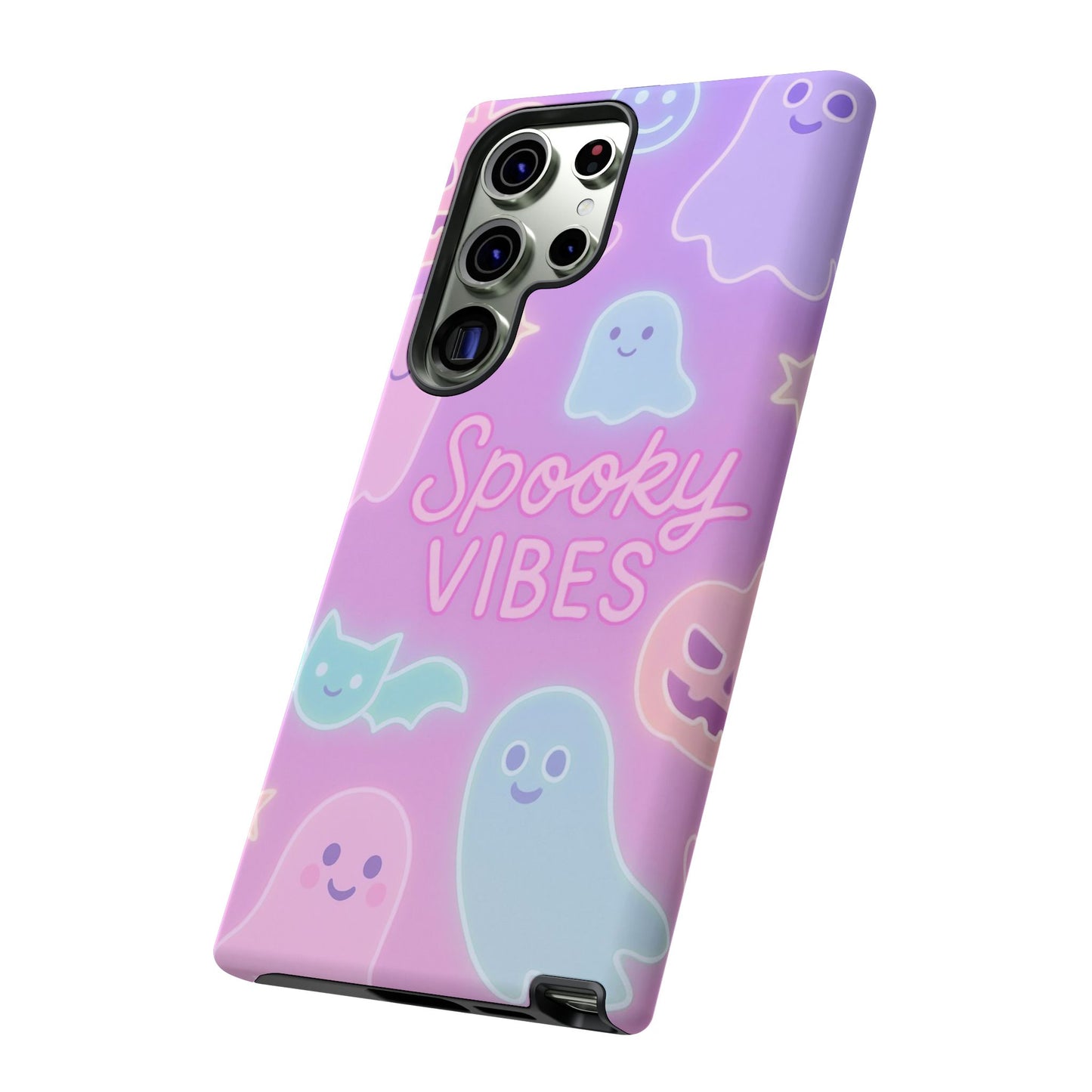 Spooky Vibes Pastel Halloween Design | Cute Ghosts, Pumpkins & Bats Aesthetic Phone Cases