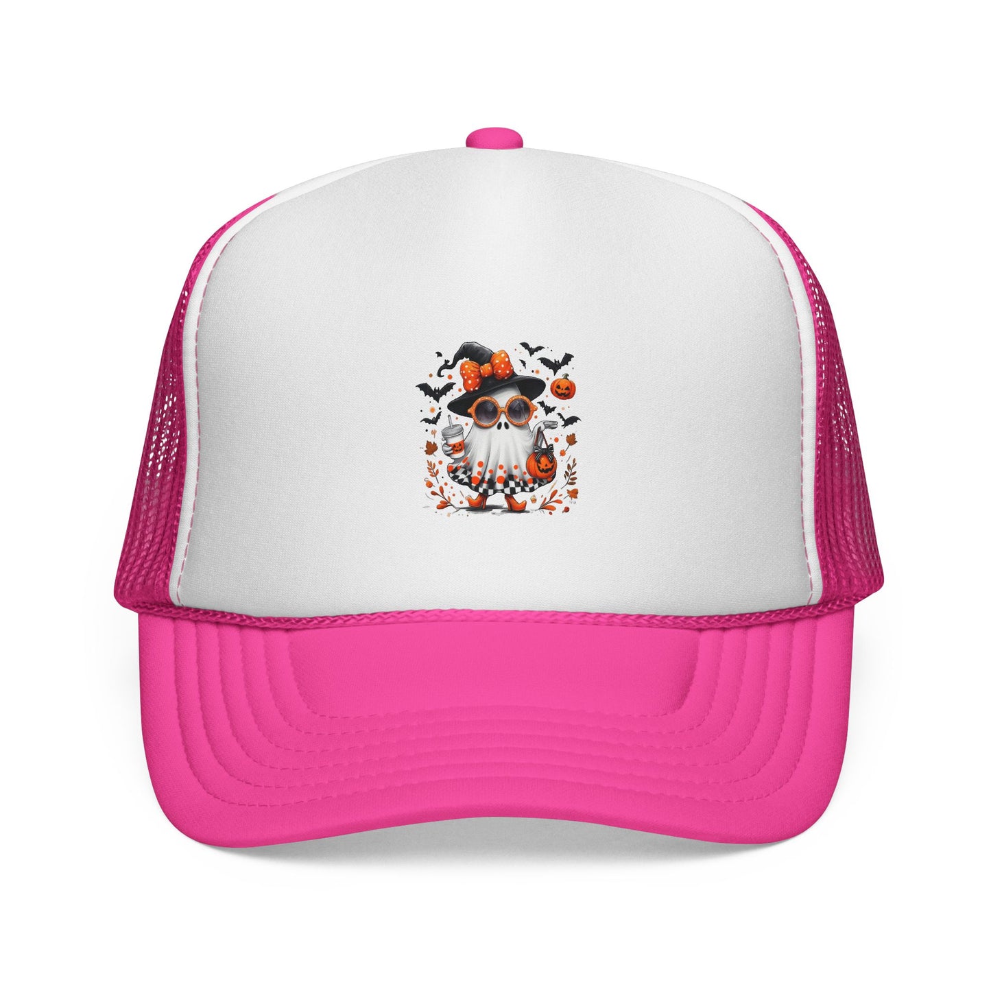 Trendy Halloween Ghost Tumbler Design | Cute Witch Ghost PNG | Spooky Season Sublimation Design for Shirts, Mugs & Decor , Trucker Hat printed
