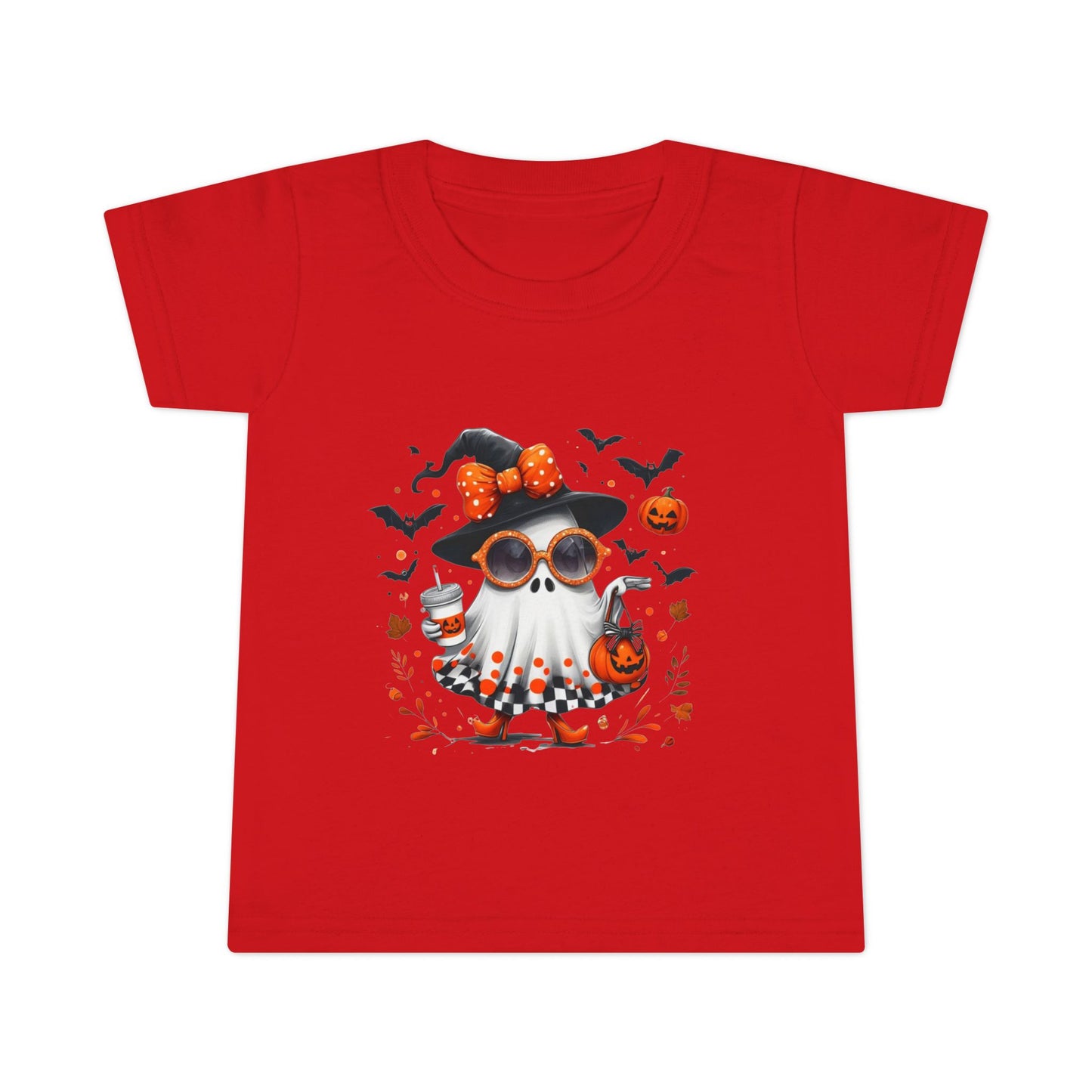 Cute Halloween Ghost T-Shirt | Trendy Witch Ghost Outfit | Spooky Fall Shirt for Women | Pumpkin Aesthetic Halloween Apparel Gift Toddler T-Shirt