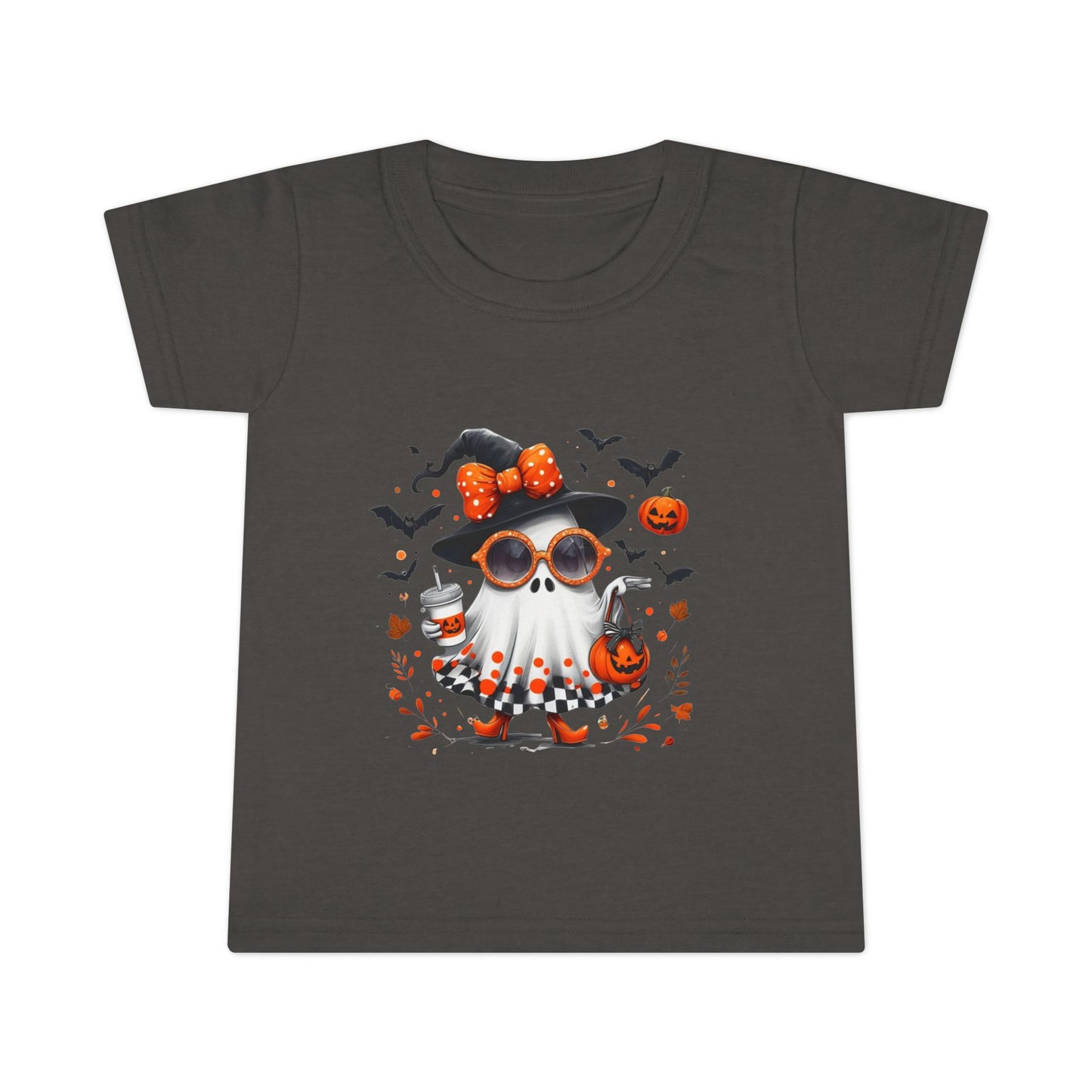 Cute Halloween Ghost T-Shirt | Trendy Witch Ghost Outfit | Spooky Fall Shirt for Women | Pumpkin Aesthetic Halloween Apparel Gift Toddler T-Shirt