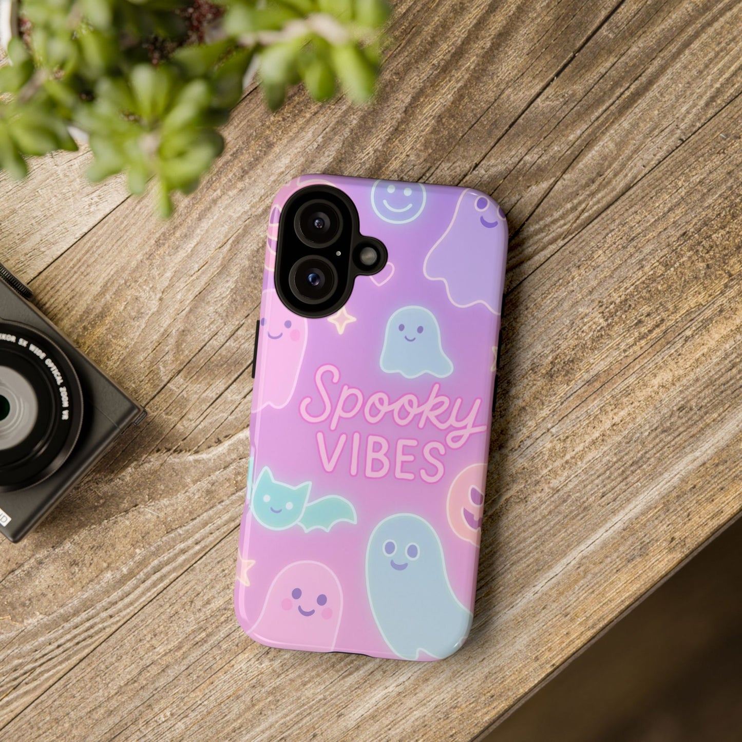 Spooky Vibes Pastel Halloween Design | Cute Ghosts, Pumpkins & Bats Aesthetic Phone Cases