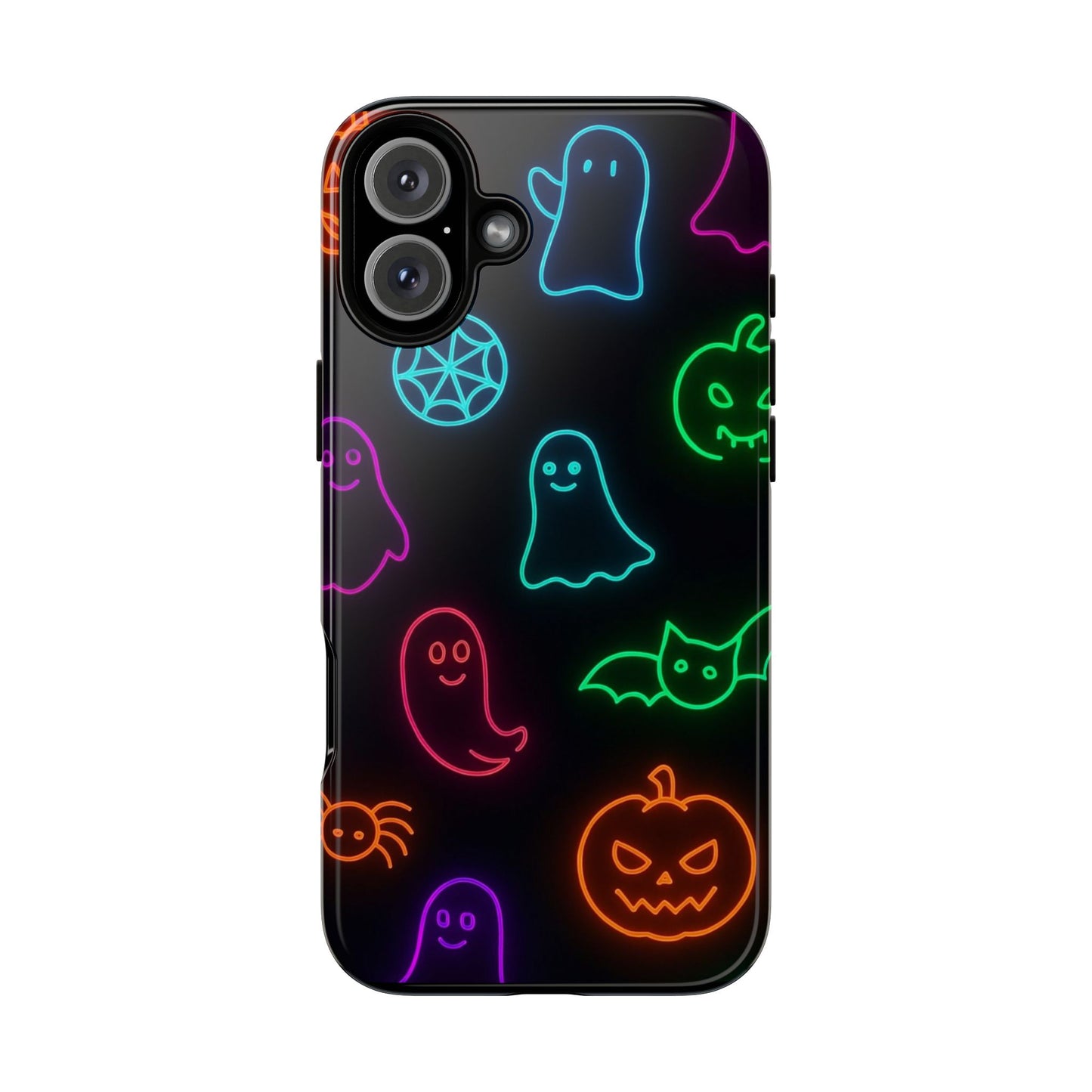 Neon Halloween Pattern | Cute Ghosts, Pumpkins & Bats Glow Design Phone Cases