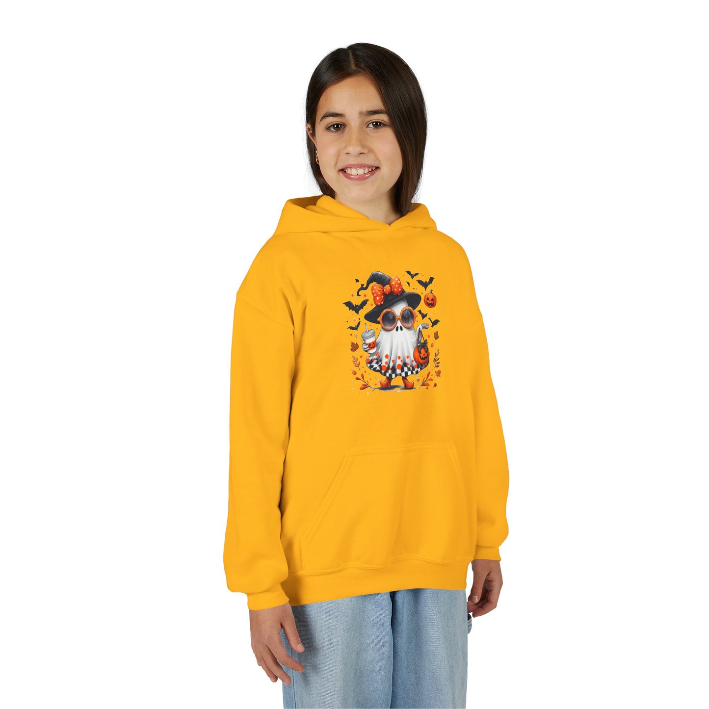 Cute Halloween Ghost T-Shirt | Trendy Witch Ghost Outfit | Spooky Fall Shirt for Women | Pumpkin Aesthetic Halloween Apparel Gift Kids Hoodie