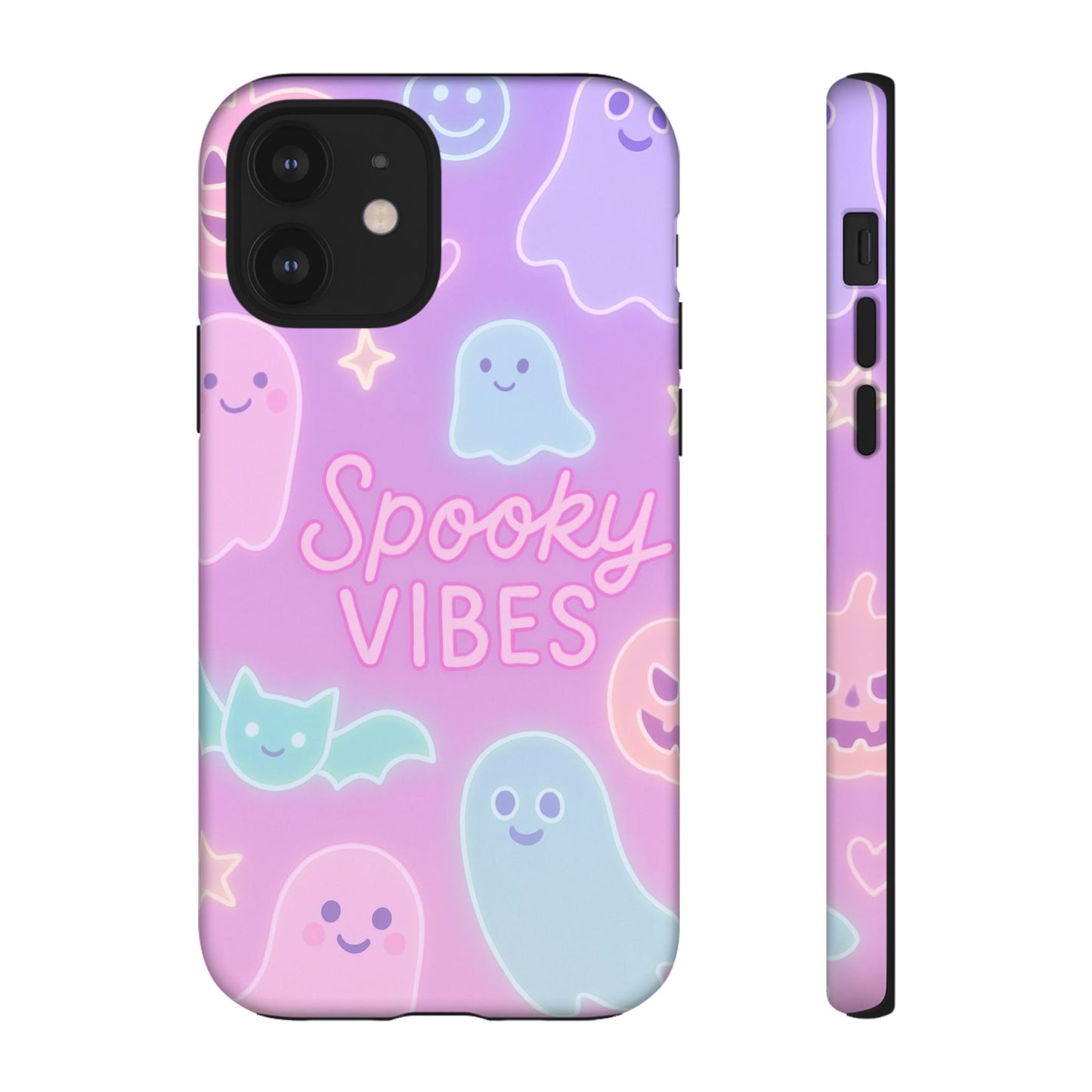 Spooky Vibes Pastel Halloween Design | Cute Ghosts, Pumpkins & Bats Aesthetic Phone Cases