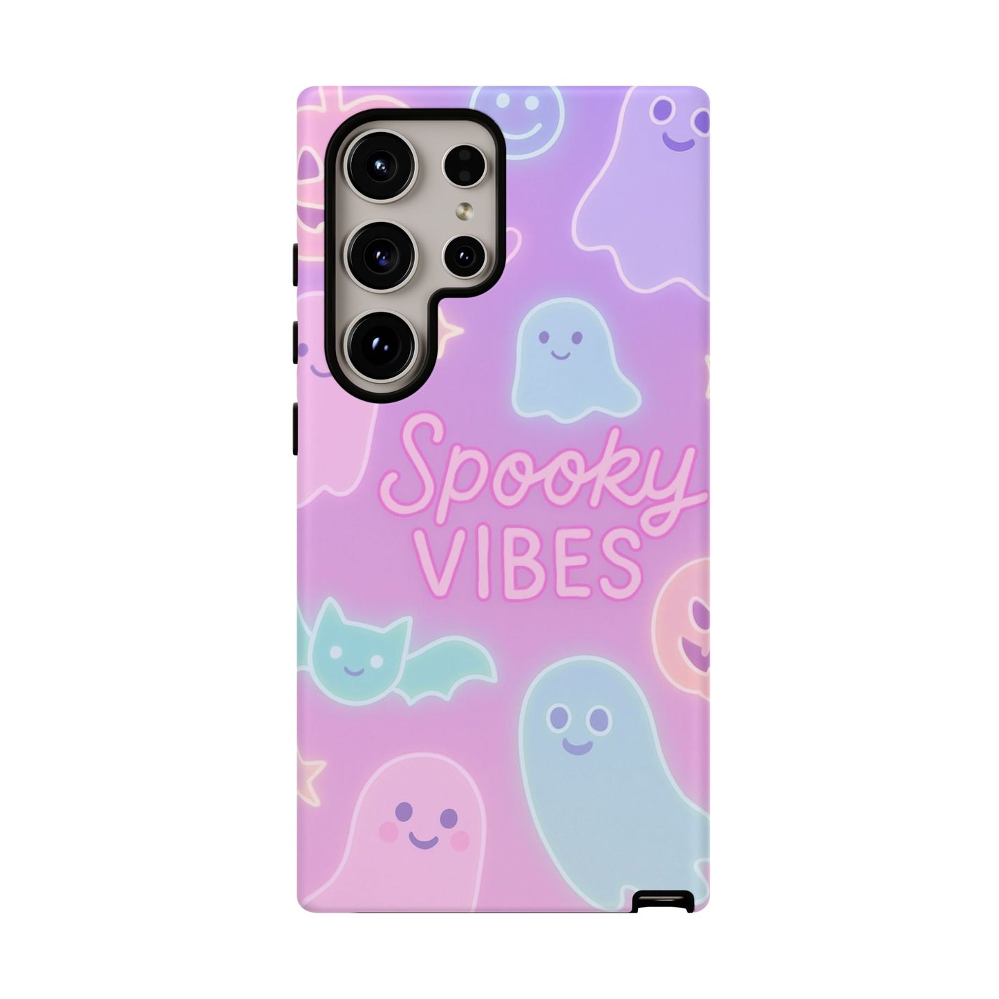 Spooky Vibes Pastel Halloween Design | Cute Ghosts, Pumpkins & Bats Aesthetic Phone Cases