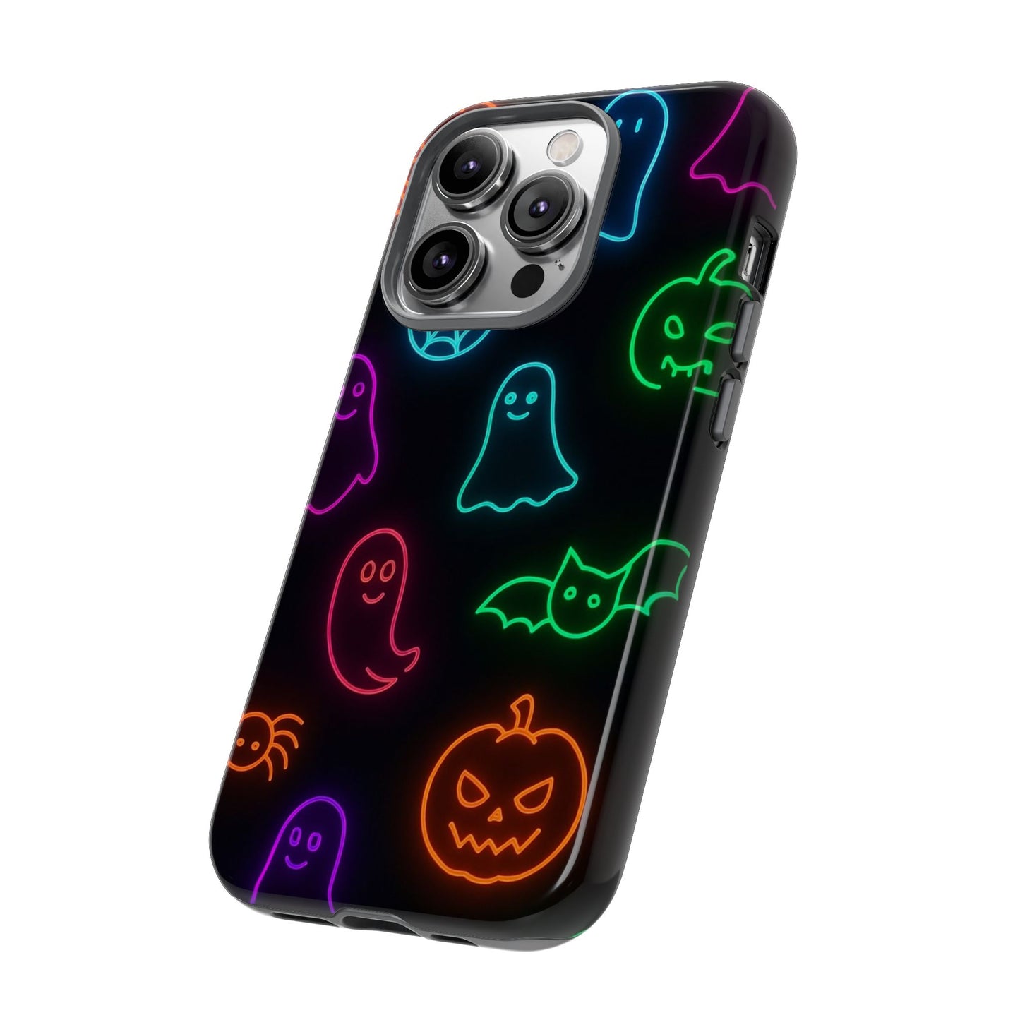 Neon Halloween Pattern | Cute Ghosts, Pumpkins & Bats Glow Design Phone Cases