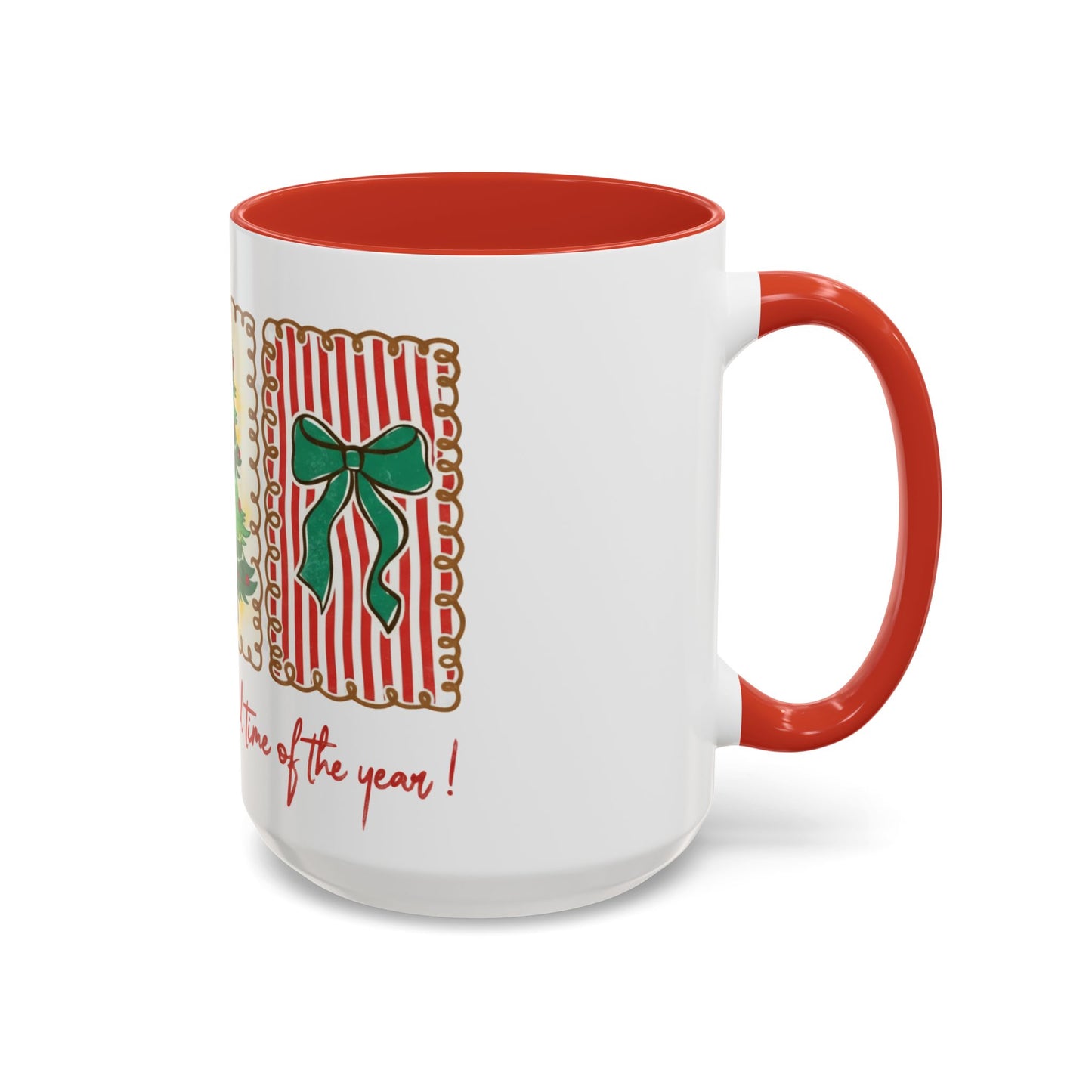 Festive Christmas Tree & Bow Design | It’s the Most Wonderful Time of the Year – Holiday Shirt, Mug, Tote & Home Decor Accent Mug