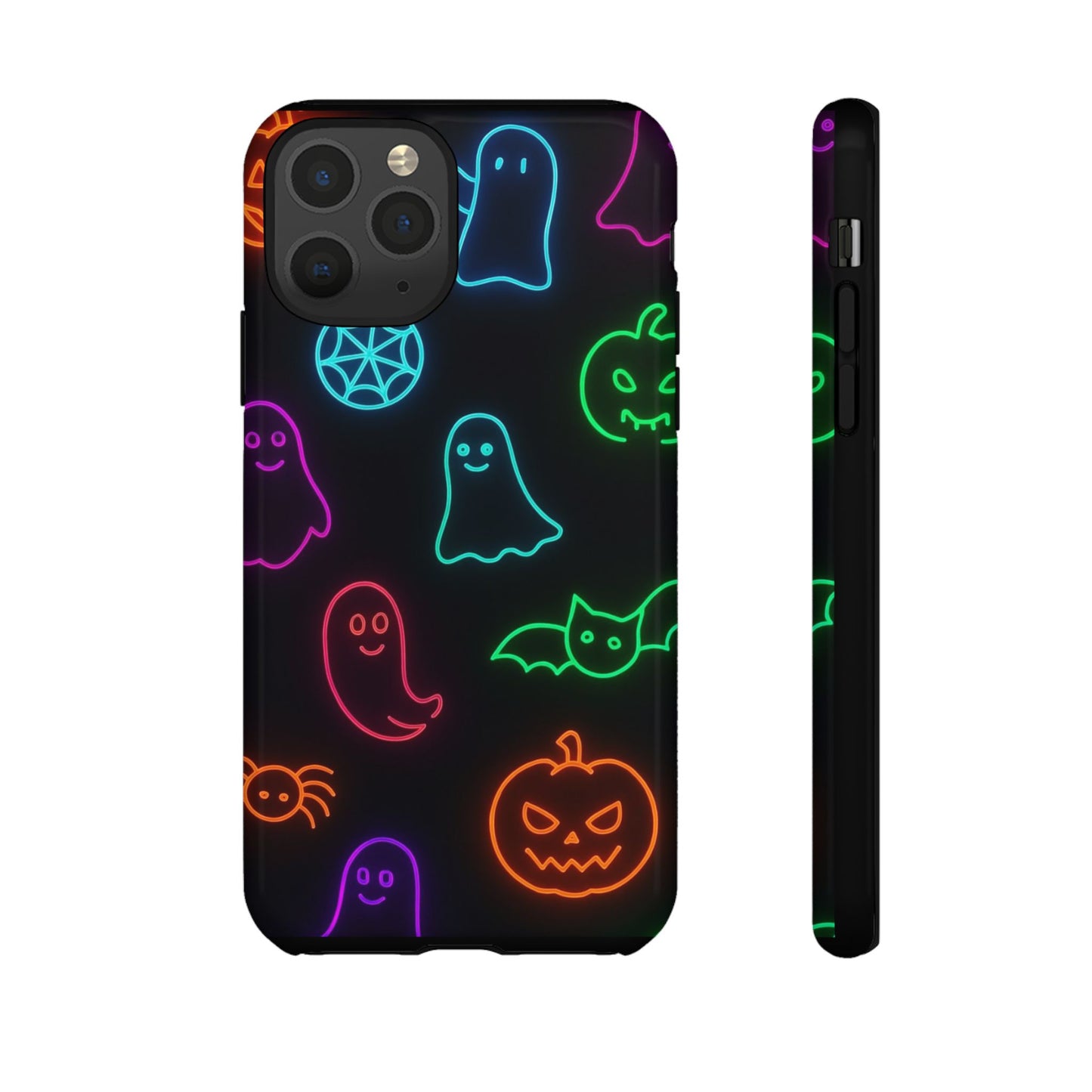 Neon Halloween Pattern | Cute Ghosts, Pumpkins & Bats Glow Design Phone Cases