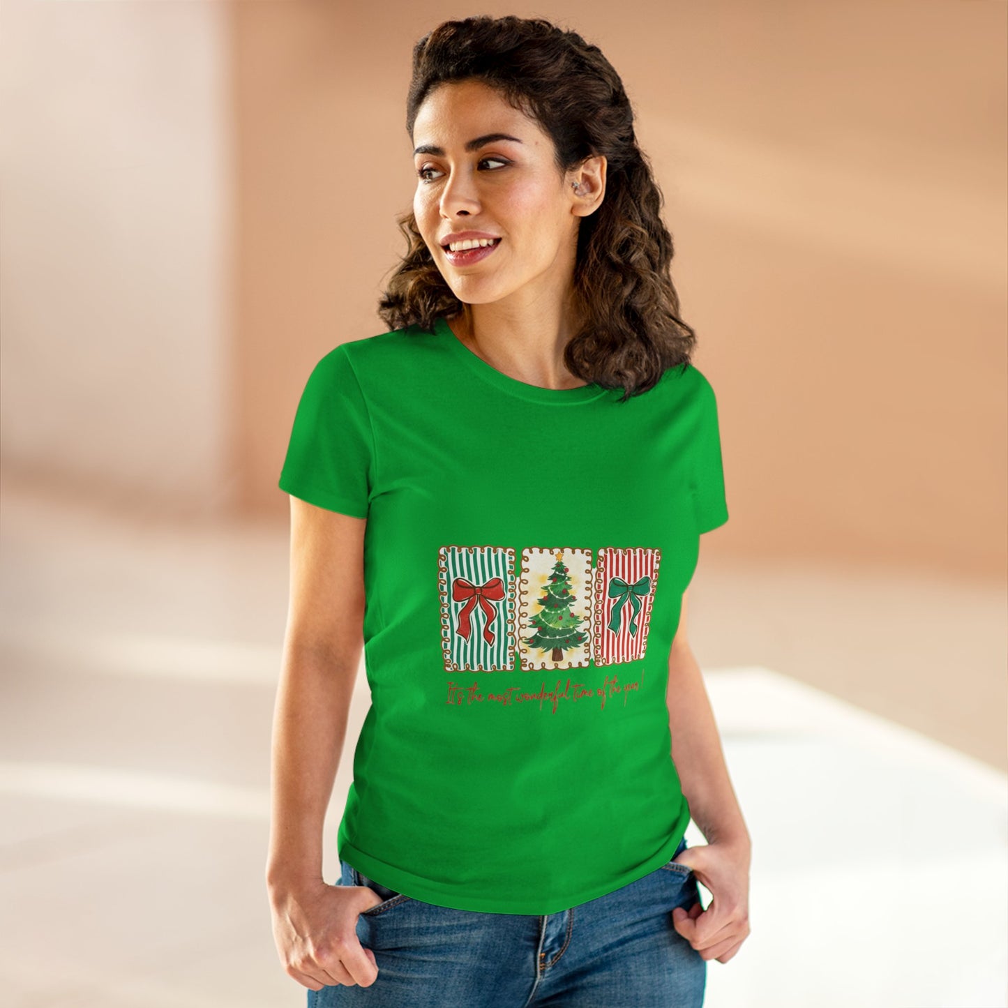 Festive Christmas Tree & Bow Design | It’s the Most Wonderful Time of the Year – Holiday Shirt, Mug, Tote & Home Decor