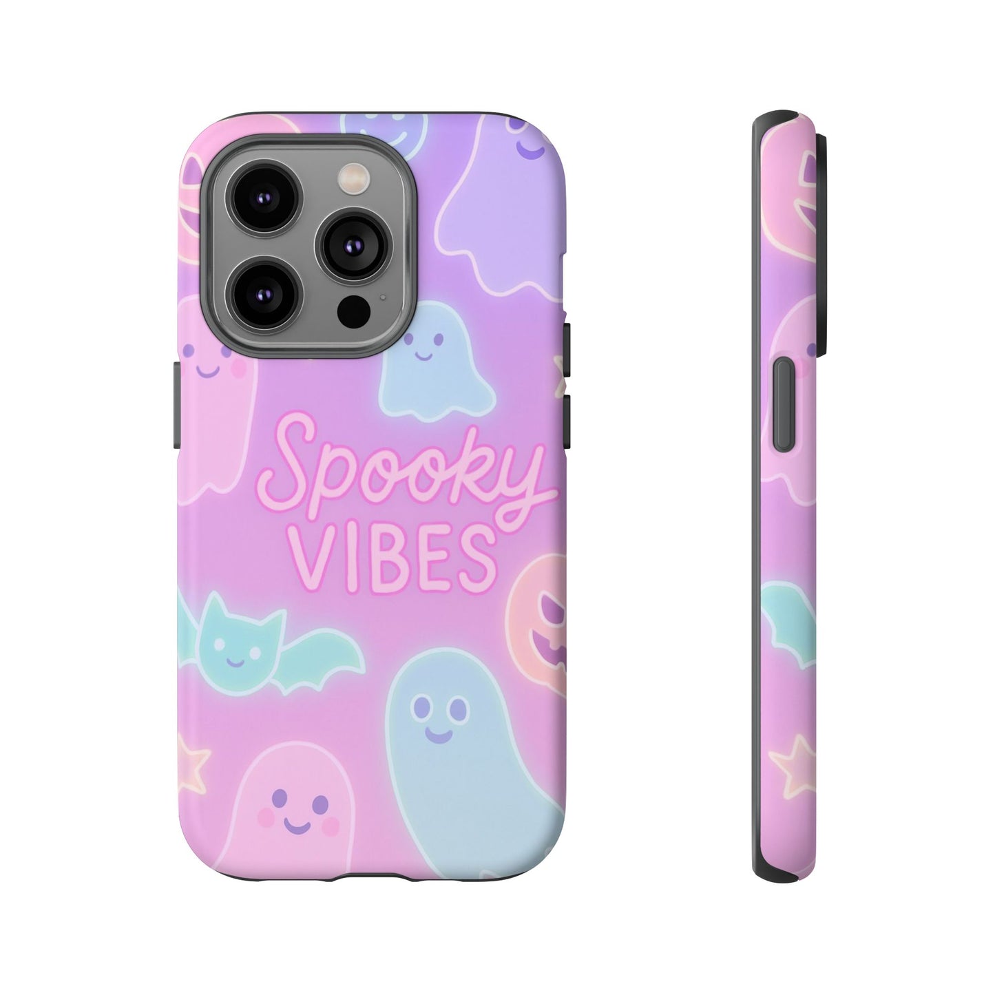 Spooky Vibes Pastel Halloween Design | Cute Ghosts, Pumpkins & Bats Aesthetic Phone Cases