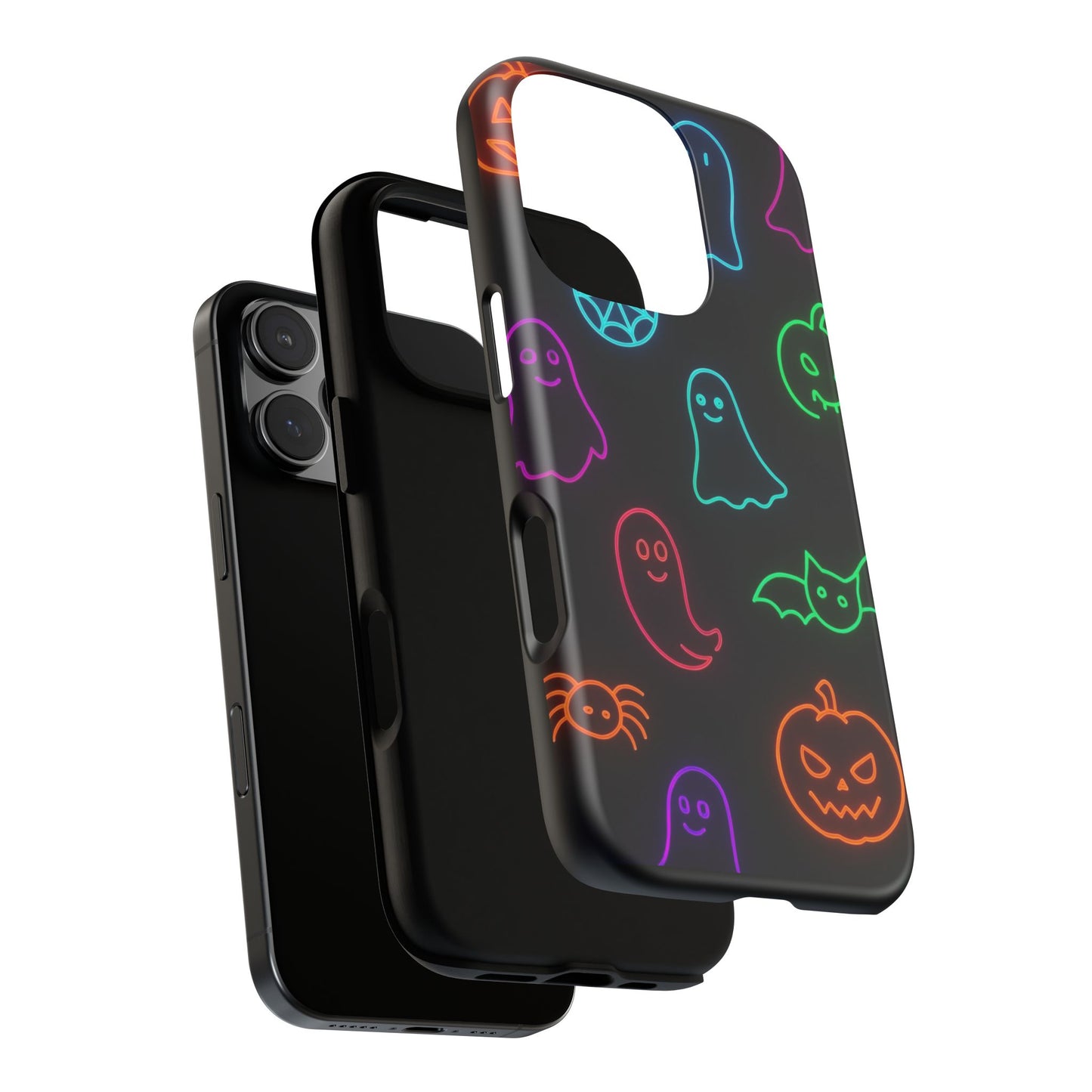 Neon Halloween Pattern | Cute Ghosts, Pumpkins & Bats Glow Design Phone Cases