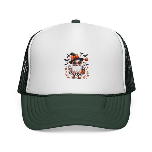 Trendy Halloween Ghost Tumbler Design | Cute Witch Ghost PNG | Spooky Season Sublimation Design for Shirts, Mugs & Decor , Trucker Hat printed