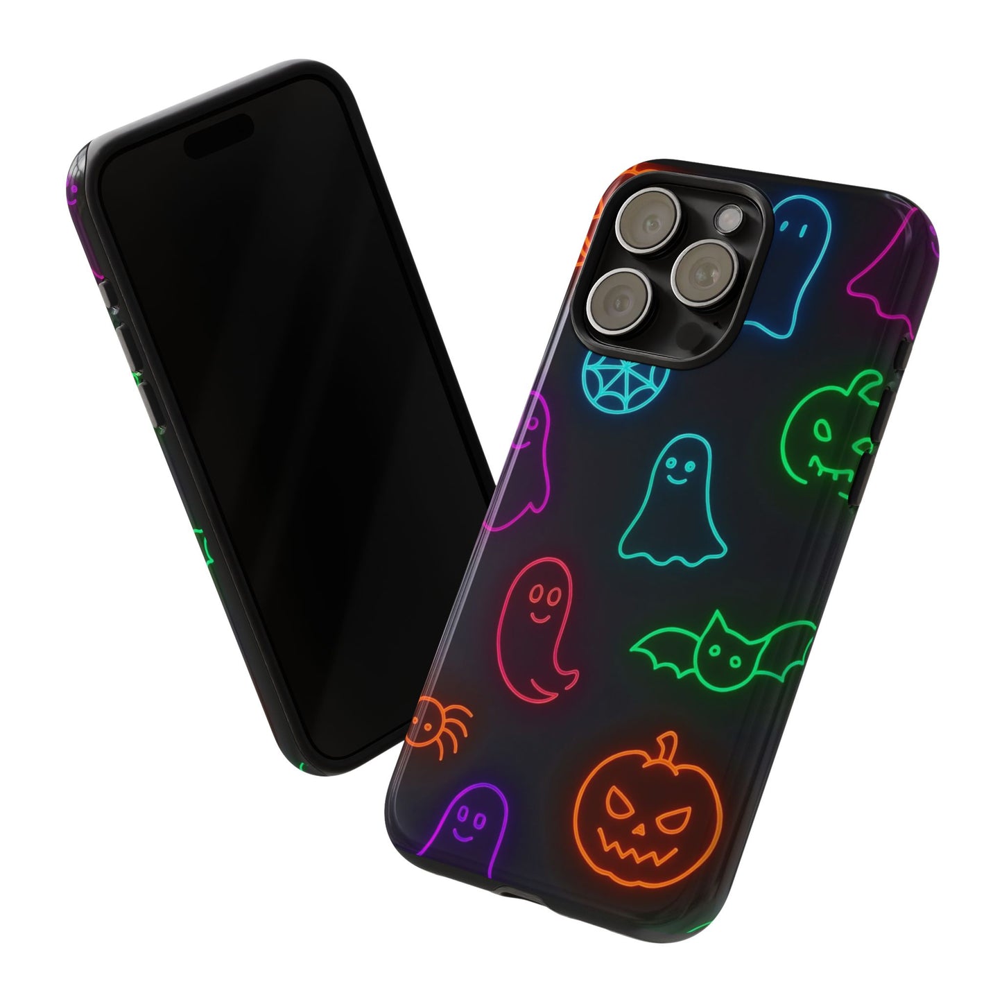 Neon Halloween Pattern | Cute Ghosts, Pumpkins & Bats Glow Design Phone Cases
