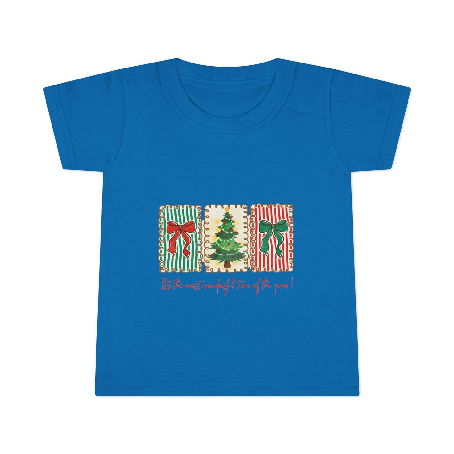 Festive Christmas Tree & Bow Design | It’s the Most Wonderful Time of the Year – Holiday Shirt, Mug, Tote & Home Decor Toddler T-Shirt
