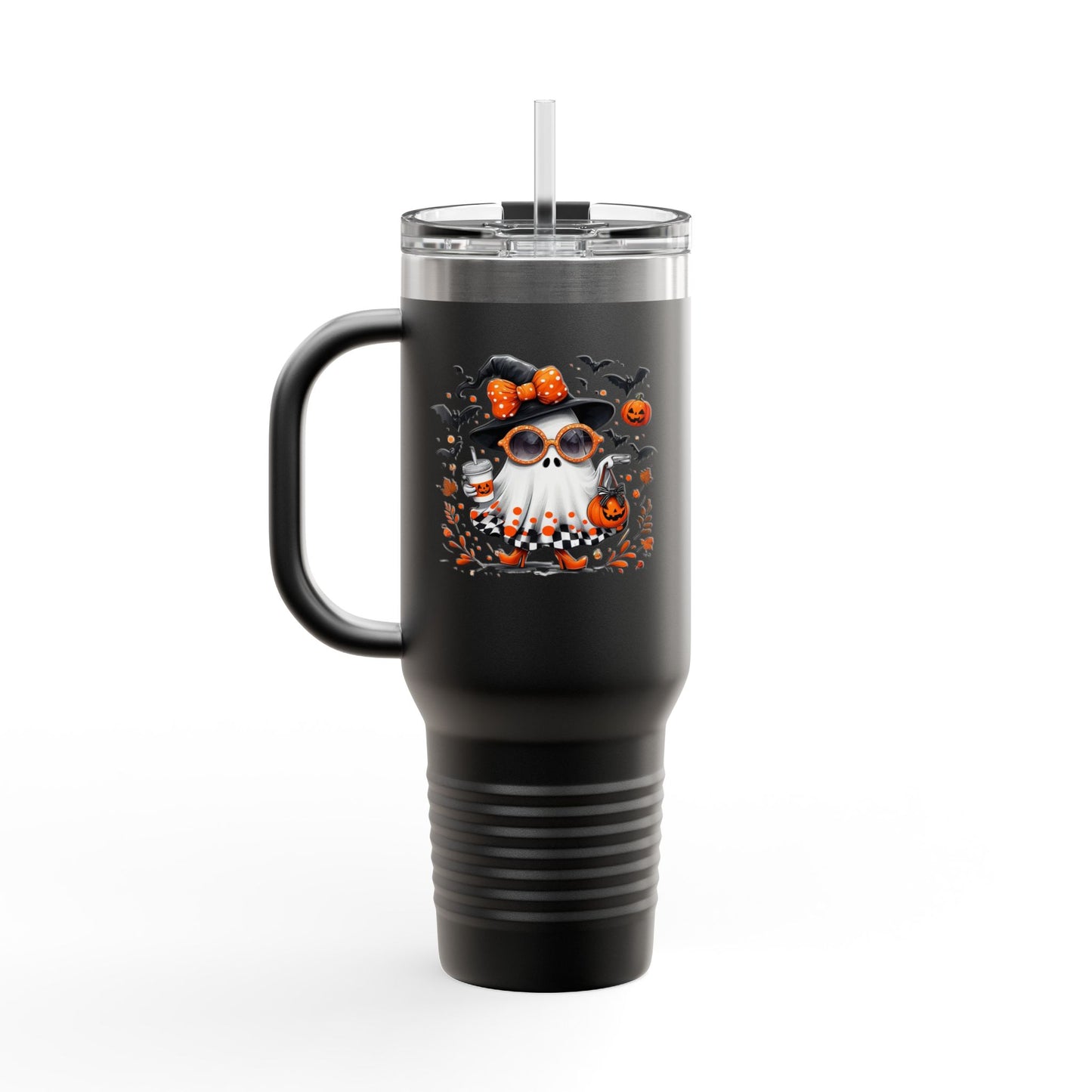 Cute Halloween Ghost  | Trendy Witch Ghost Outfit | Spooky Fall Shirt for Women | Pumpkin Aesthetic Halloween Apparel Gift Travel Mug