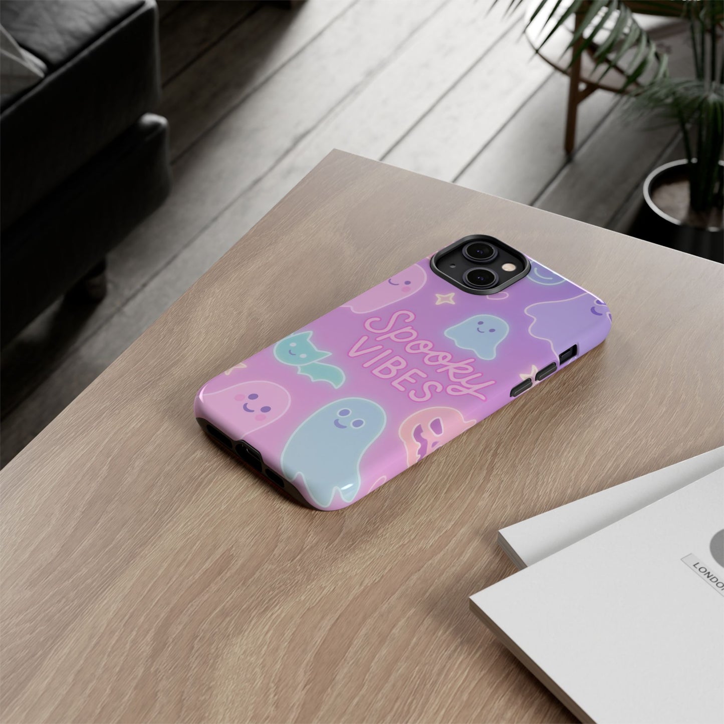 Spooky Vibes Pastel Halloween Design | Cute Ghosts, Pumpkins & Bats Aesthetic Phone Cases