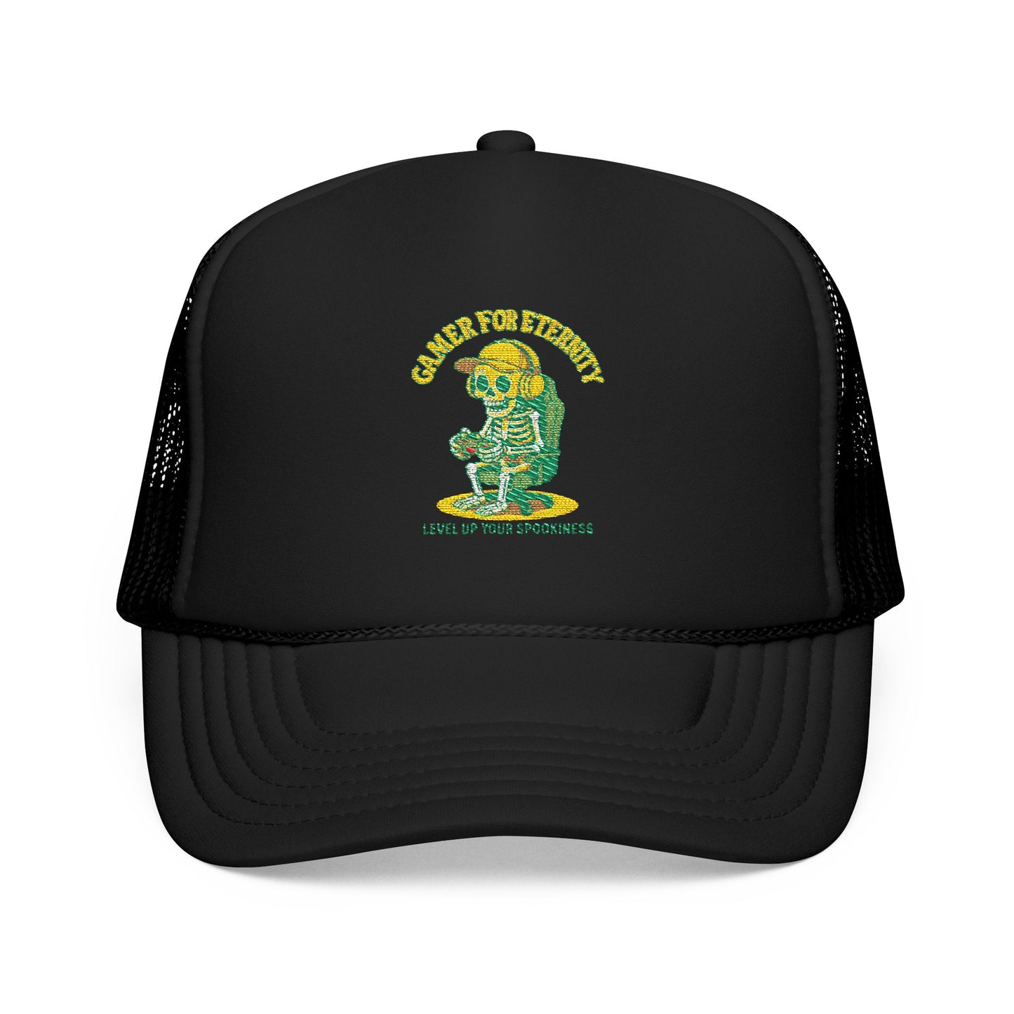 Embroidered Foam Trucker Hat - Cute Cartoon Design for Outdoor Fun, Fashion Accessories, Gift for Her, Unique Summer Style,  Adjustable Cap, Trucker Hat Embroidered