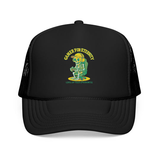 Embroidered Foam Trucker Hat - Cute Cartoon Design for Outdoor Fun, Fashion Accessories, Gift for Her, Unique Summer Style,  Adjustable Cap, Trucker Hat Embroidered