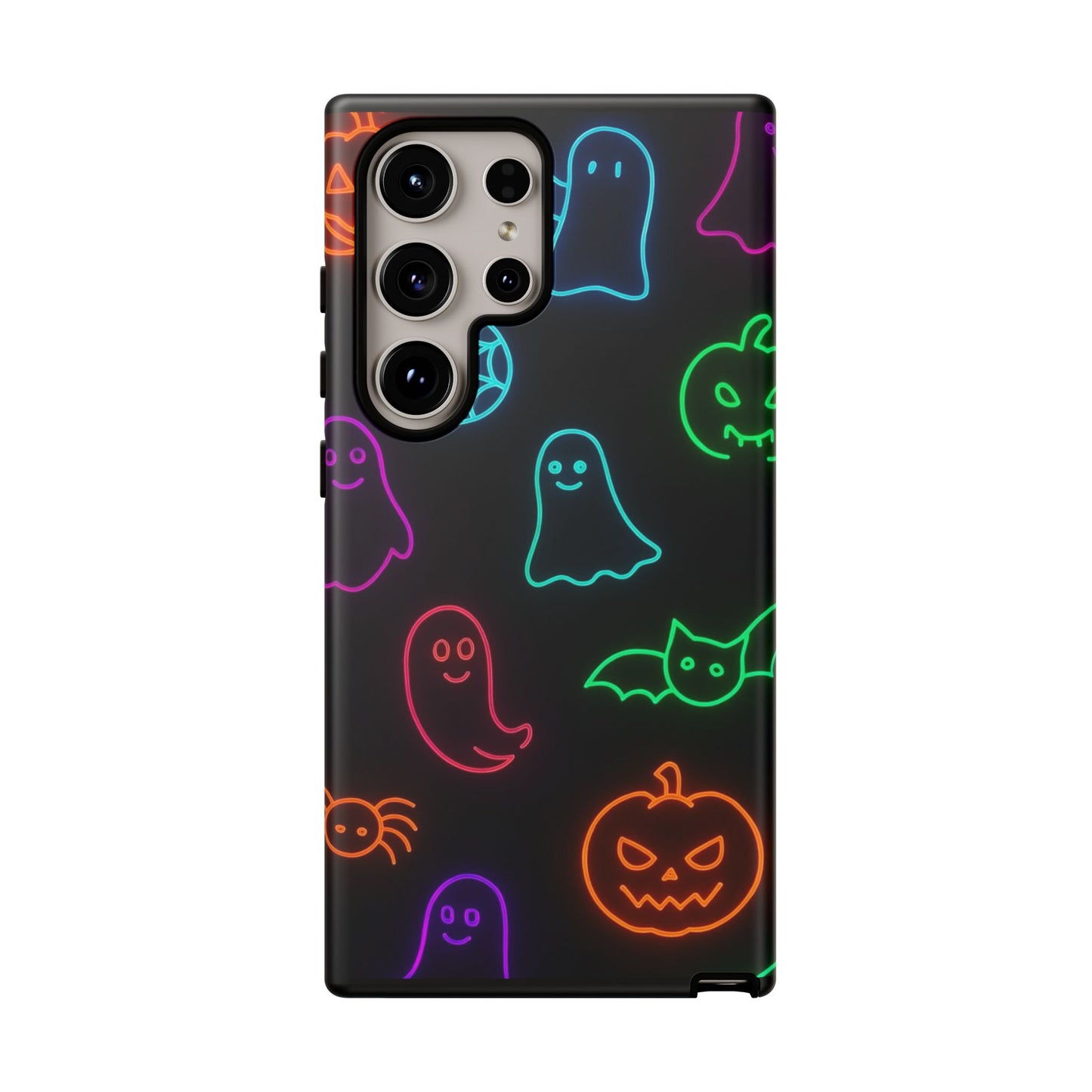 Neon Halloween Pattern | Cute Ghosts, Pumpkins & Bats Glow Design Phone Cases