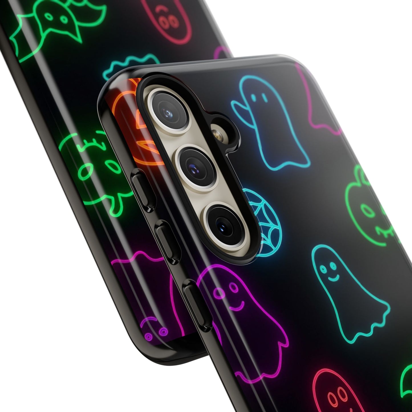 Neon Halloween Pattern | Cute Ghosts, Pumpkins & Bats Glow Design Phone Cases