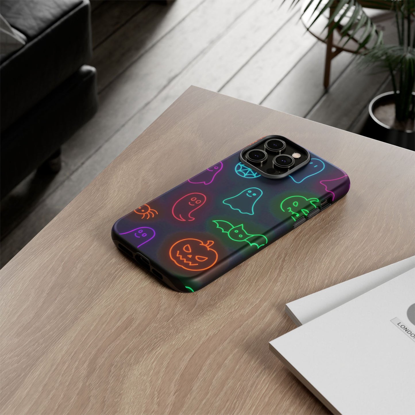 Neon Halloween Pattern | Cute Ghosts, Pumpkins & Bats Glow Design Phone Cases