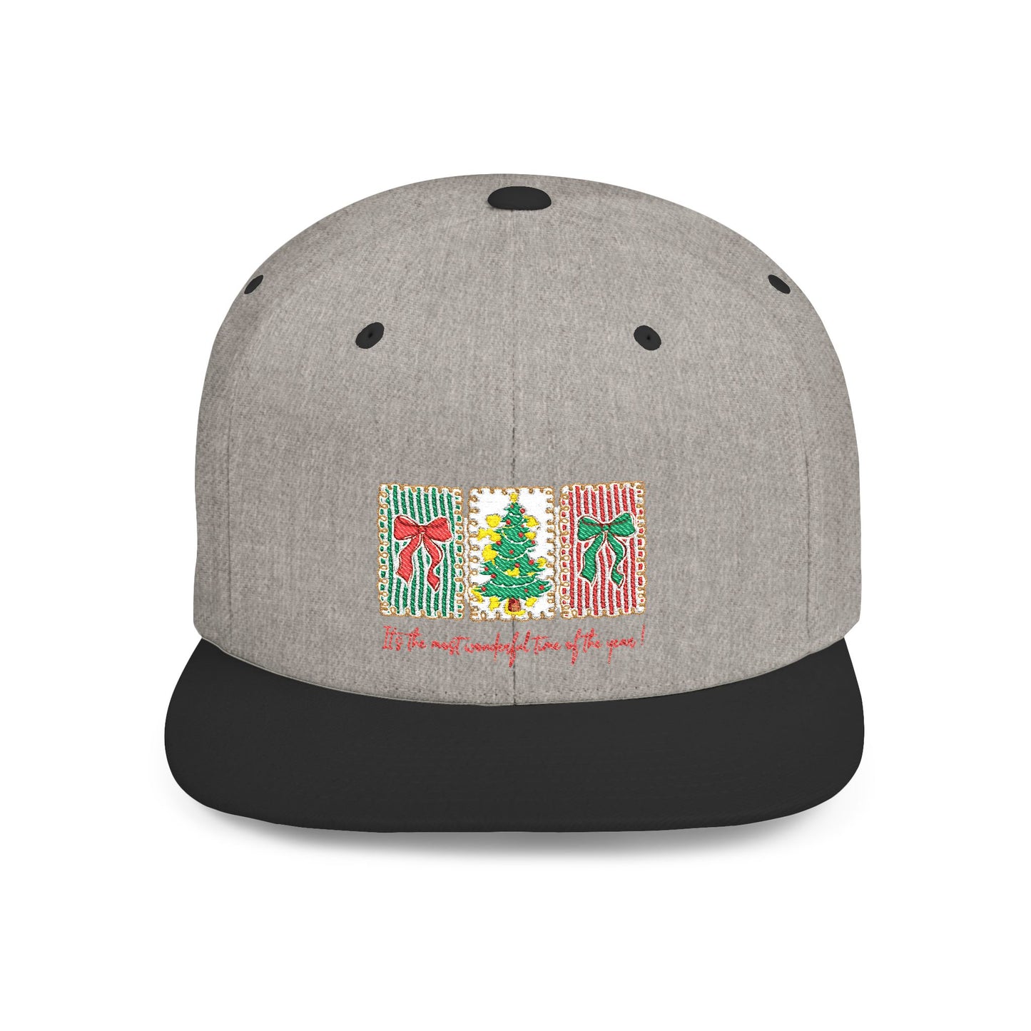 Festive Christmas Tree & Bow Design | It’s the Most Wonderful Time of the Year – Holiday Shirt, Mug, Tote & Home Decor Snapback Cap