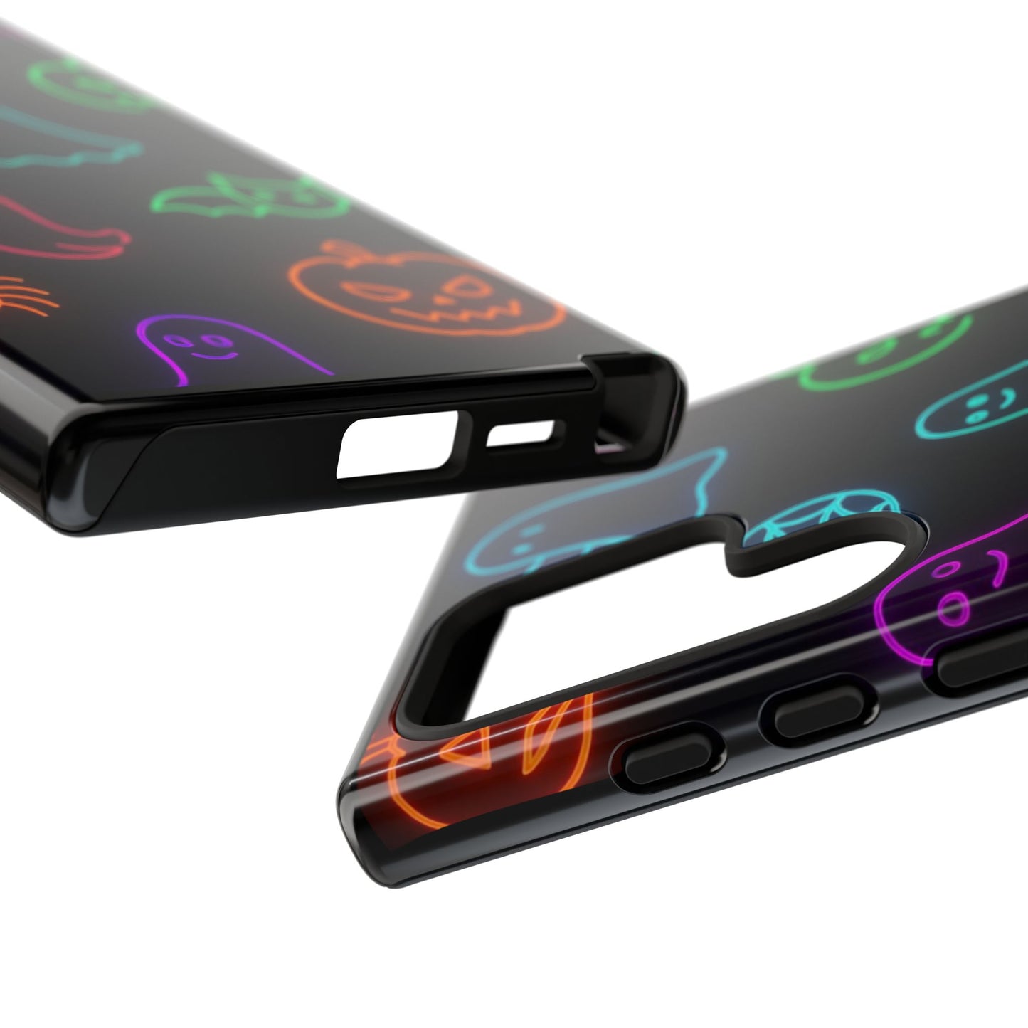 Neon Halloween Pattern | Cute Ghosts, Pumpkins & Bats Glow Design Phone Cases