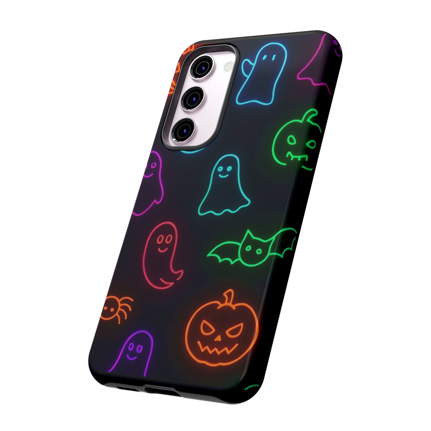 Neon Halloween Pattern | Cute Ghosts, Pumpkins & Bats Glow Design Phone Cases