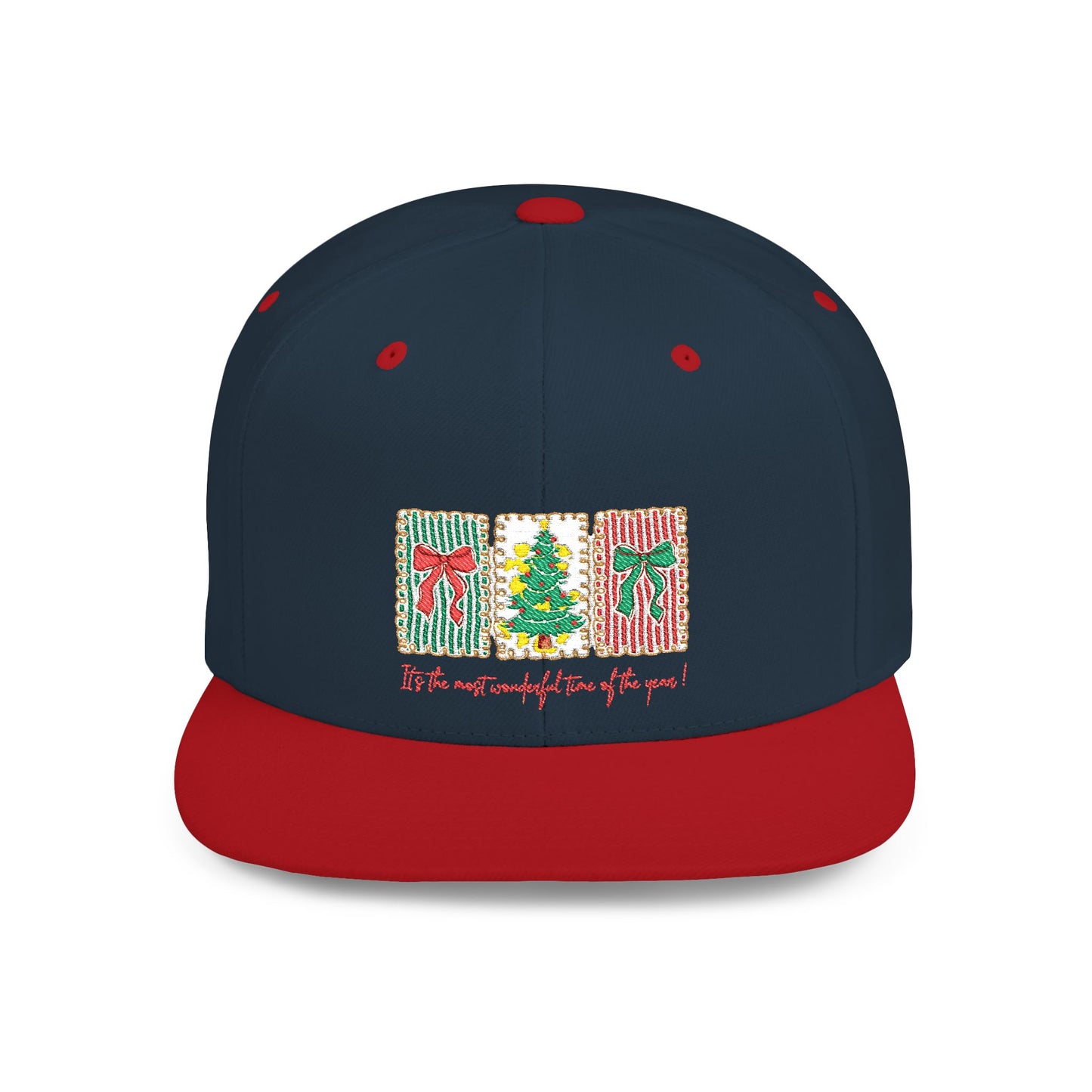 Festive Christmas Tree & Bow Design | It’s the Most Wonderful Time of the Year – Holiday Shirt, Mug, Tote & Home Decor Snapback Cap