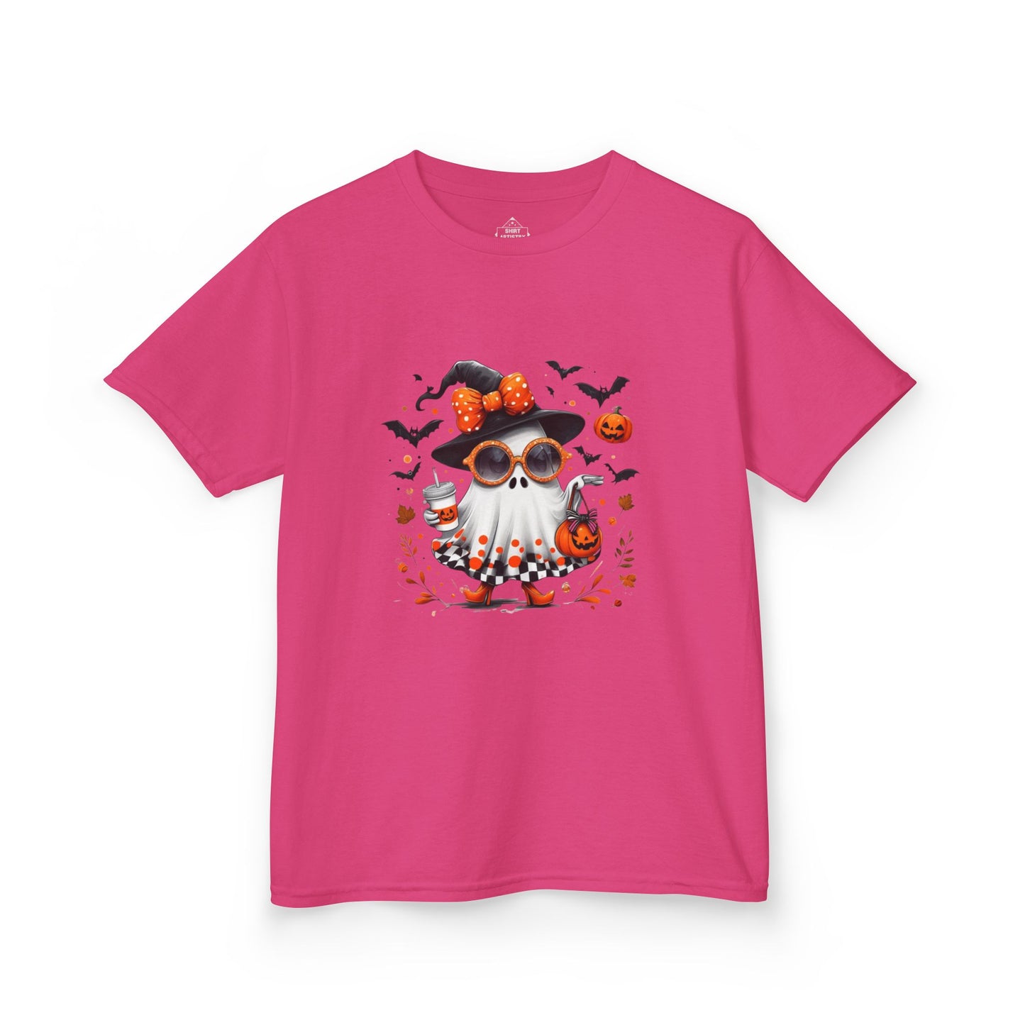 Cute Halloween Ghost T-Shirt | Trendy Witch Ghost Outfit | Spooky Fall Shirt for Women | Pumpkin Aesthetic Halloween Apparel Gift , Kids T-Shirts