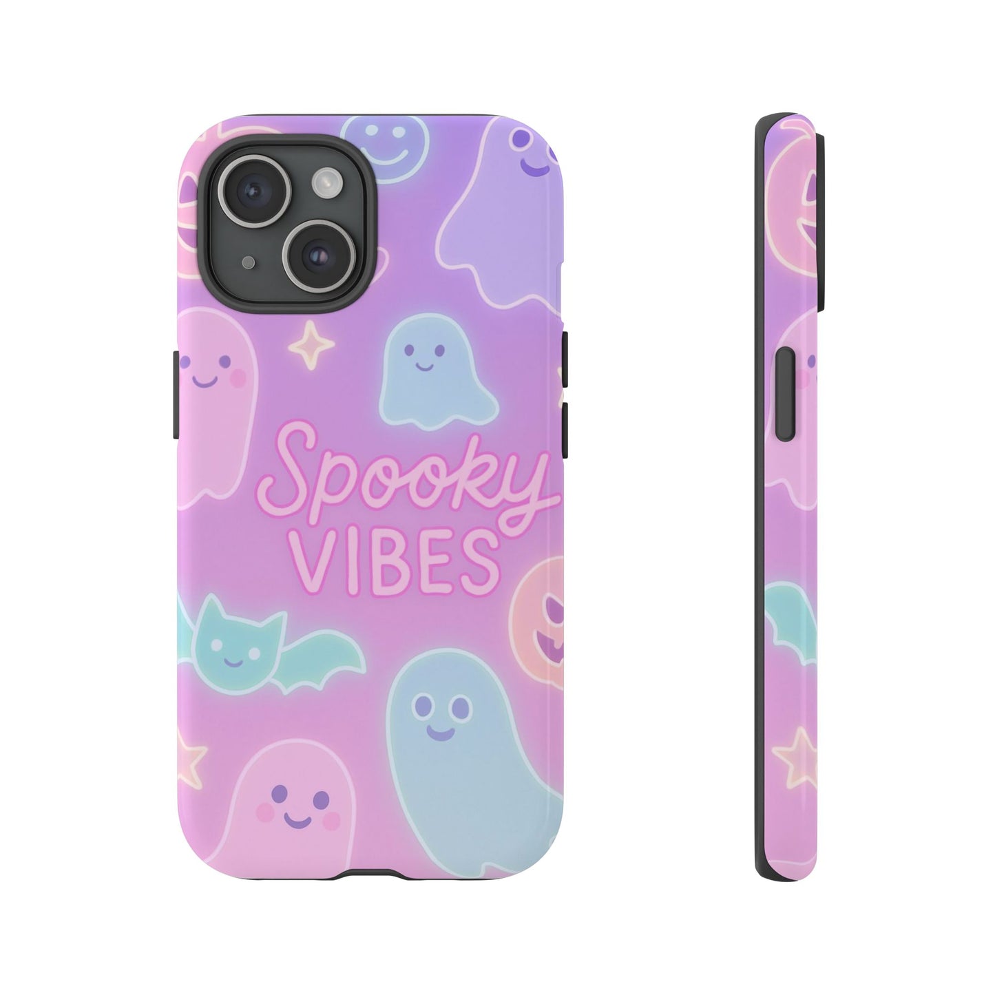 Spooky Vibes Pastel Halloween Design | Cute Ghosts, Pumpkins & Bats Aesthetic Phone Cases