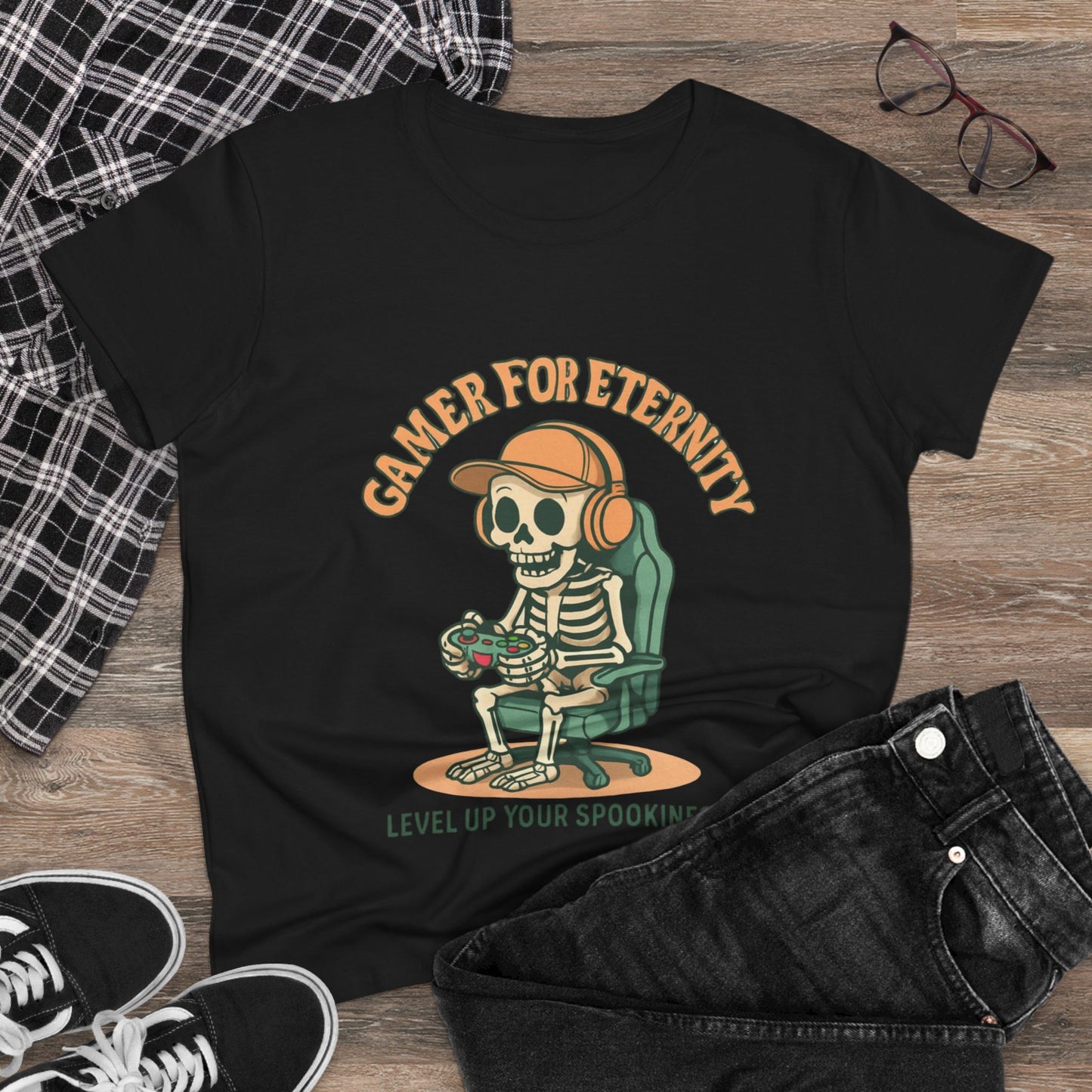 Halloween Gamer Tee, Gamer for Eternity Shirt, Spooky T-Shirt, Video Game Apparel, Halloween Costume Top