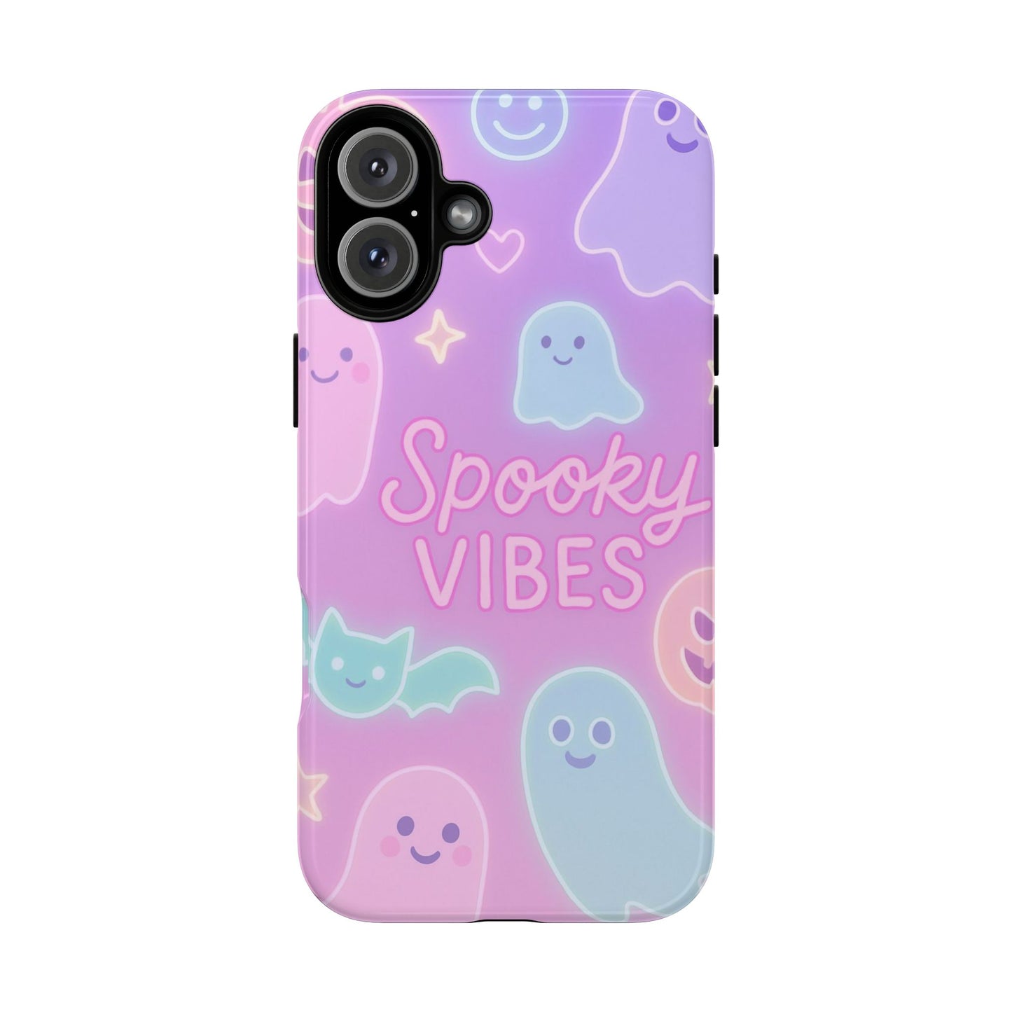 Spooky Vibes Pastel Halloween Design | Cute Ghosts, Pumpkins & Bats Aesthetic Phone Cases