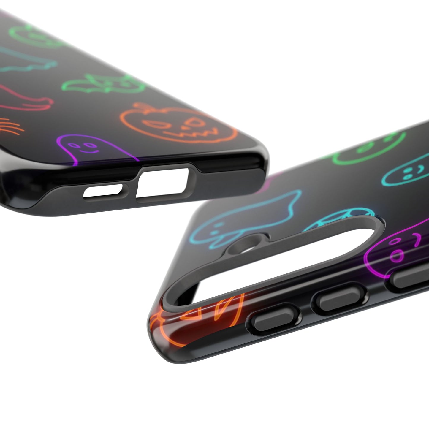Neon Halloween Pattern | Cute Ghosts, Pumpkins & Bats Glow Design Phone Cases