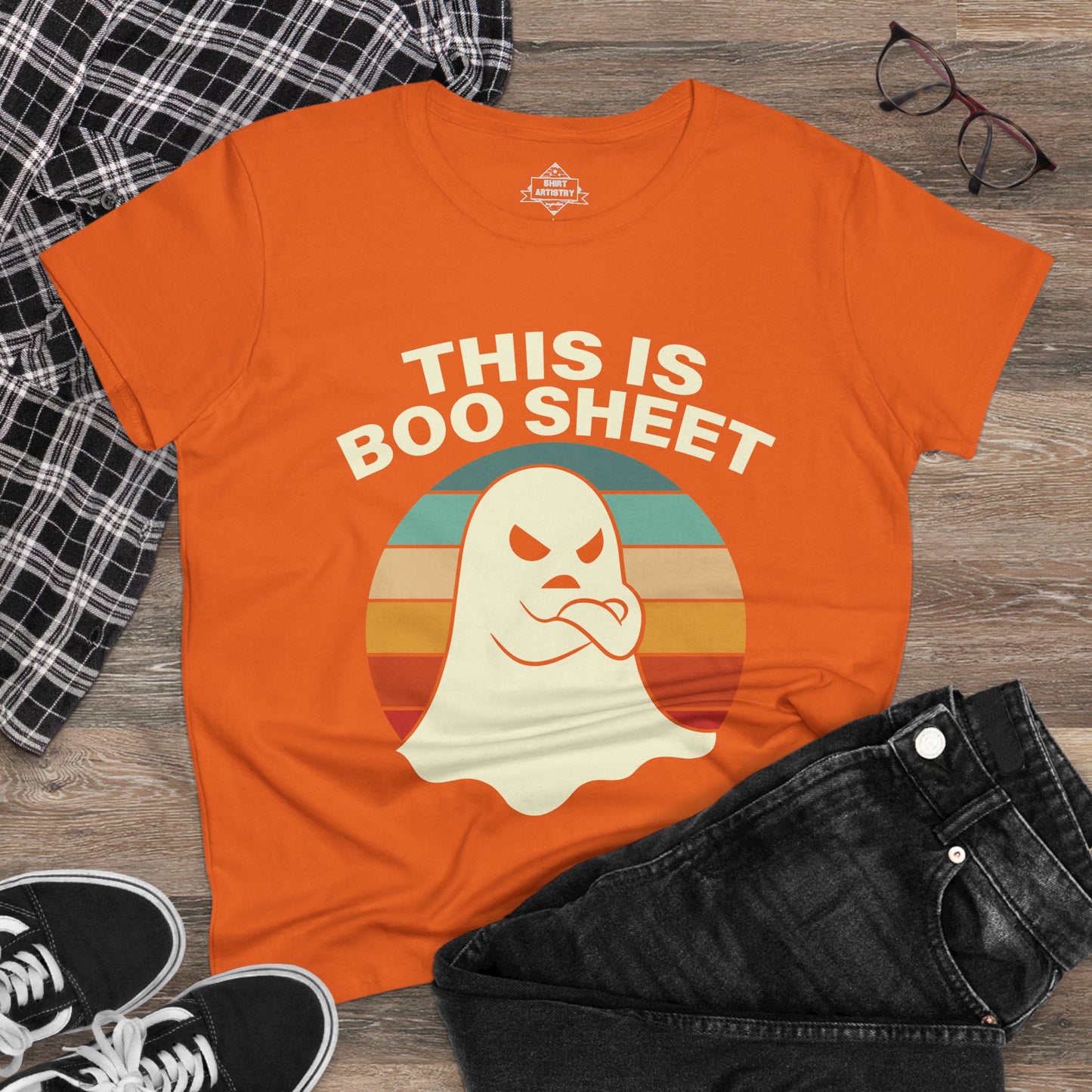 This Is Boo Sheet Funny Halloween | Sarcastic Ghost Shirt for Spooky Season | Retro Ghost Graphic Tee for Men & Women