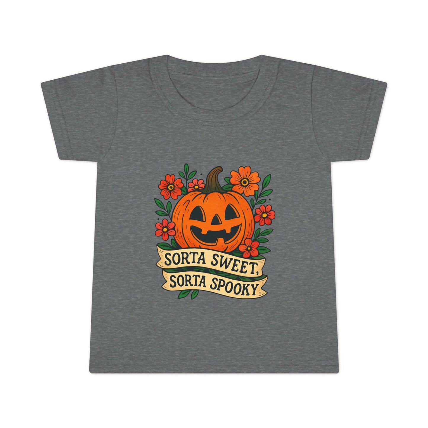 Cute Pumpkin Design – Sorta Sweet, Sorta Spooky Halloween Artwork Toddler T-Shirt
