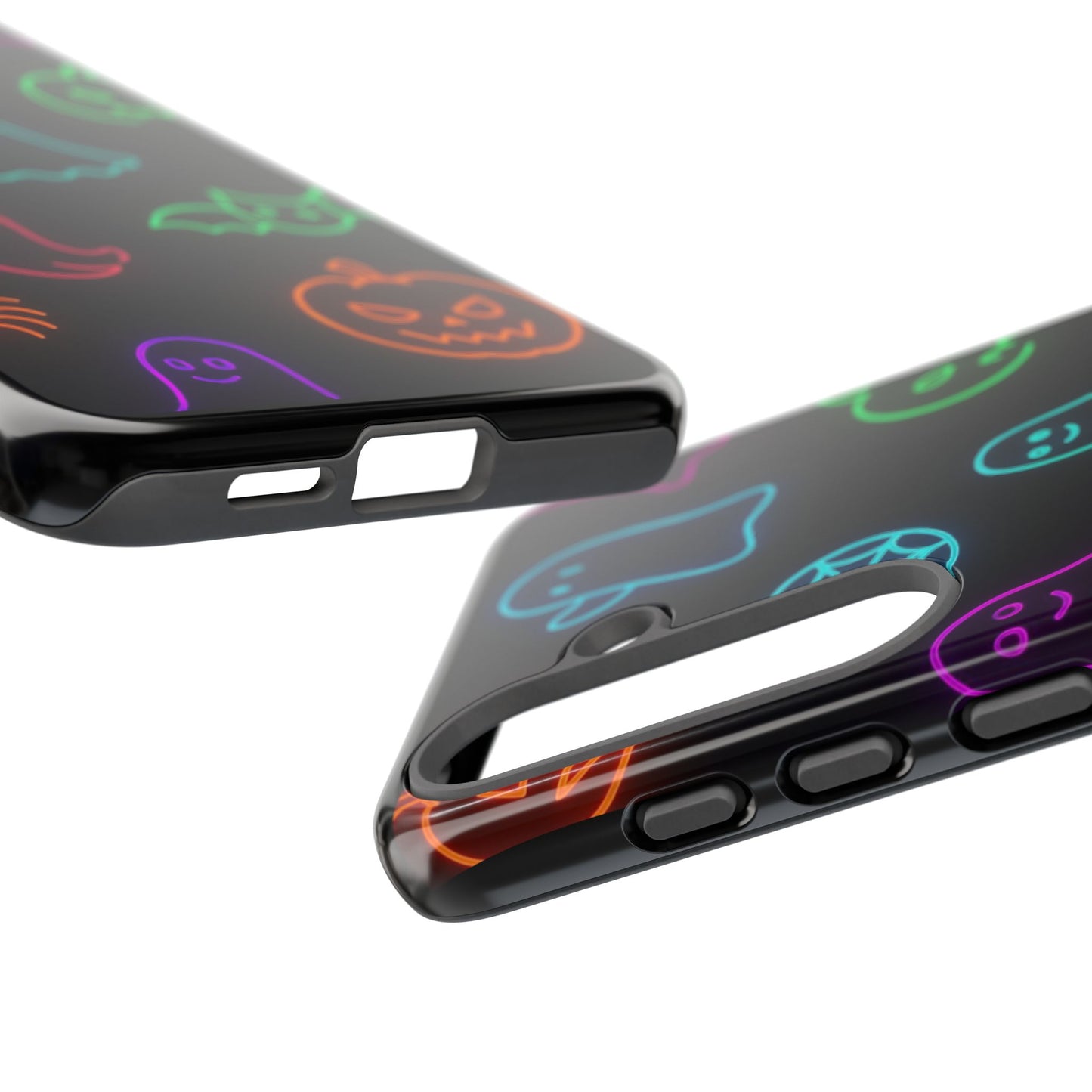 Neon Halloween Pattern | Cute Ghosts, Pumpkins & Bats Glow Design Phone Cases