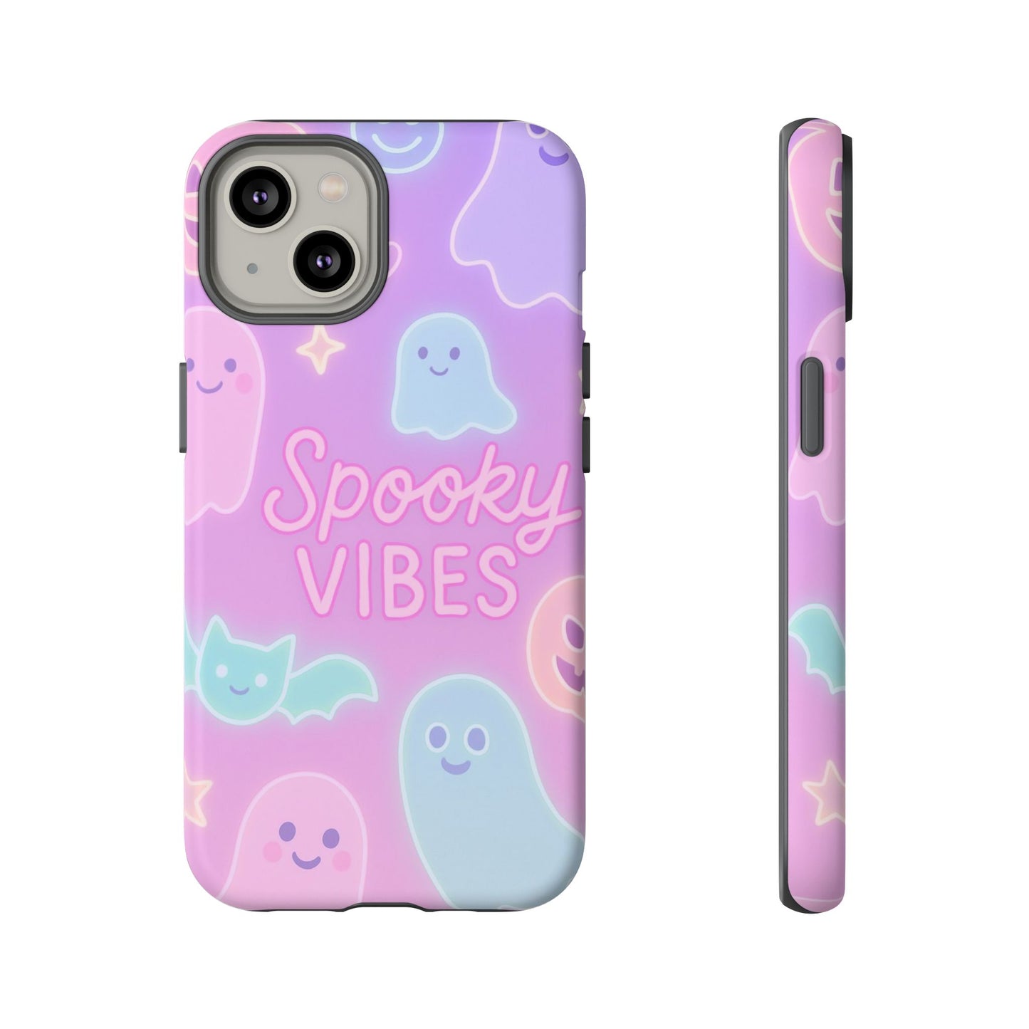 Spooky Vibes Pastel Halloween Design | Cute Ghosts, Pumpkins & Bats Aesthetic Phone Cases