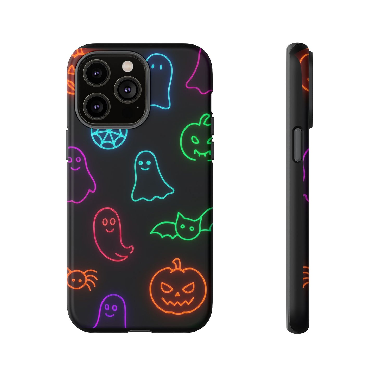 Neon Halloween Pattern | Cute Ghosts, Pumpkins & Bats Glow Design Phone Cases