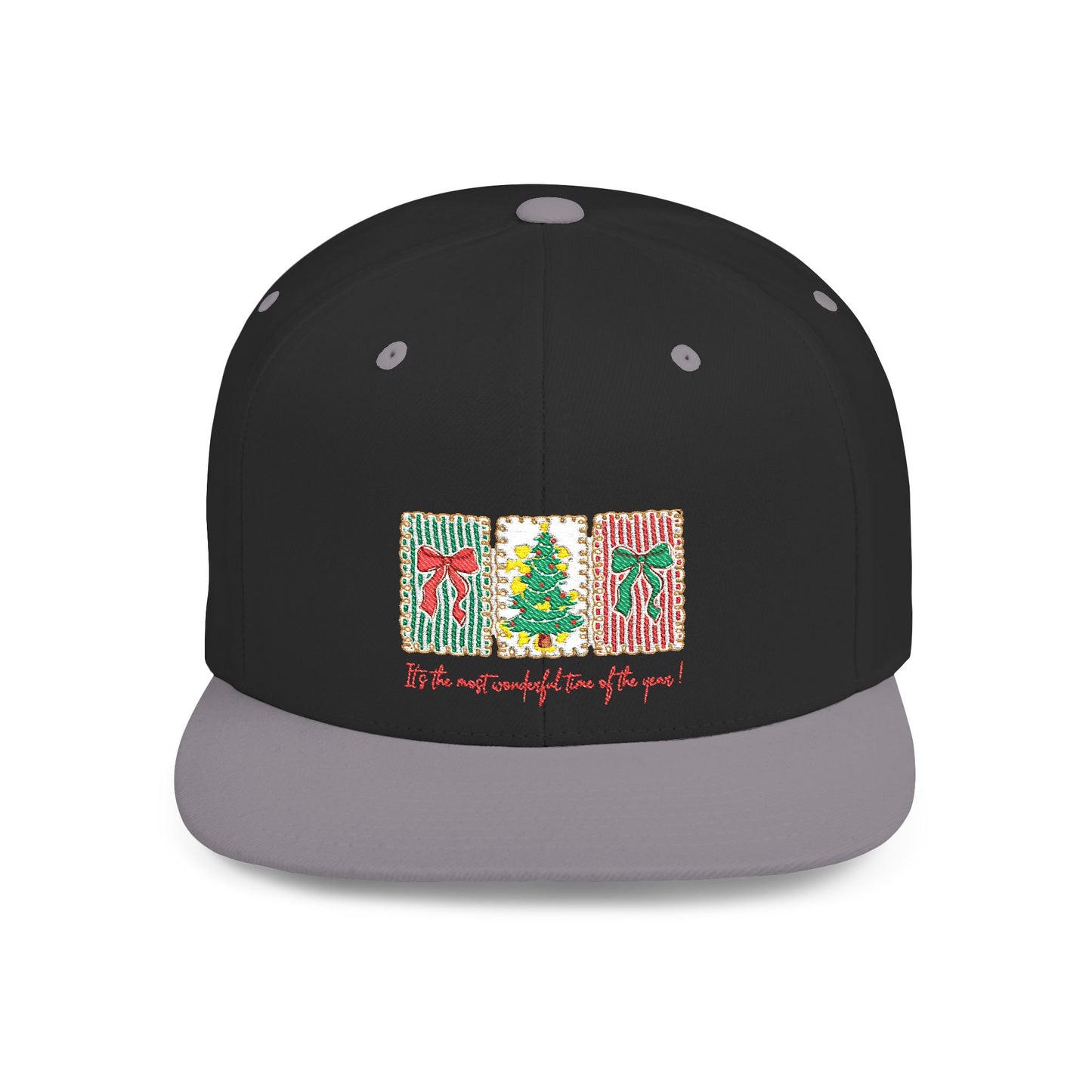 Festive Christmas Tree & Bow Design | It’s the Most Wonderful Time of the Year – Holiday Shirt, Mug, Tote & Home Decor Snapback Cap