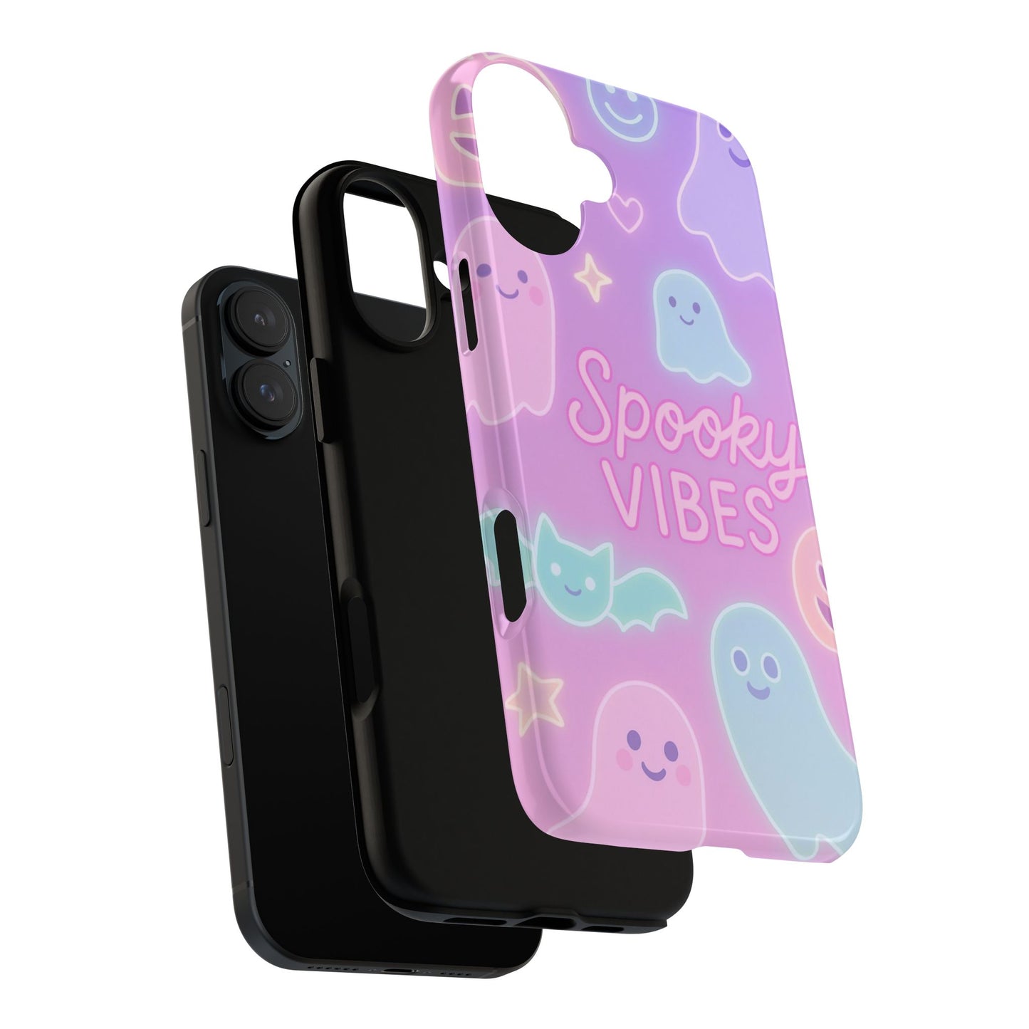 Spooky Vibes Pastel Halloween Design | Cute Ghosts, Pumpkins & Bats Aesthetic Phone Cases